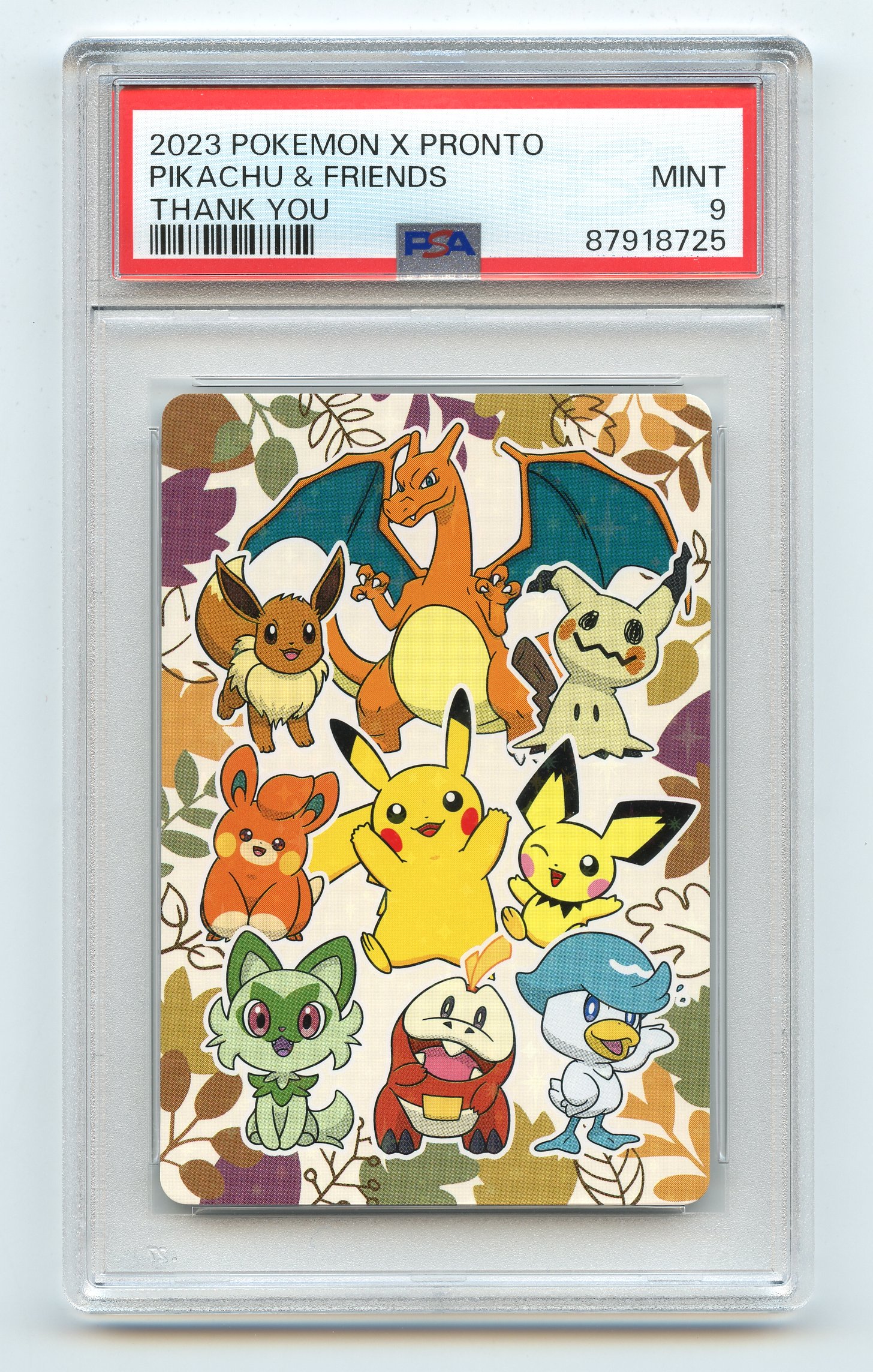 PSA 9 POKEMON X PRONTO Pikachu & Friends Thank You Card