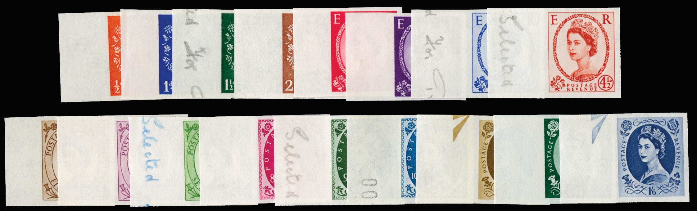 GB 1958 SG 570-86 imprimaturs