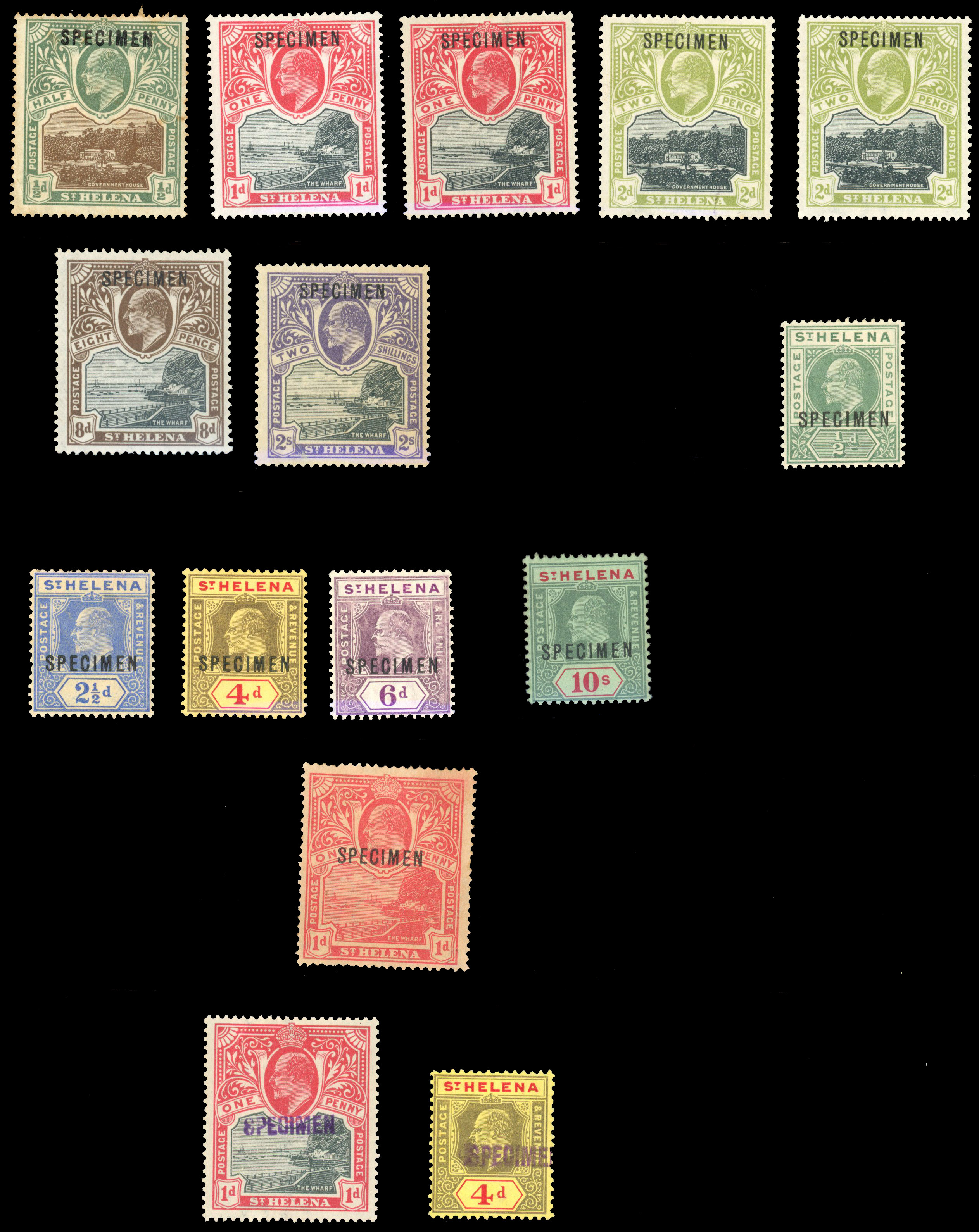 St Helena SG 53s/71s Specimen group