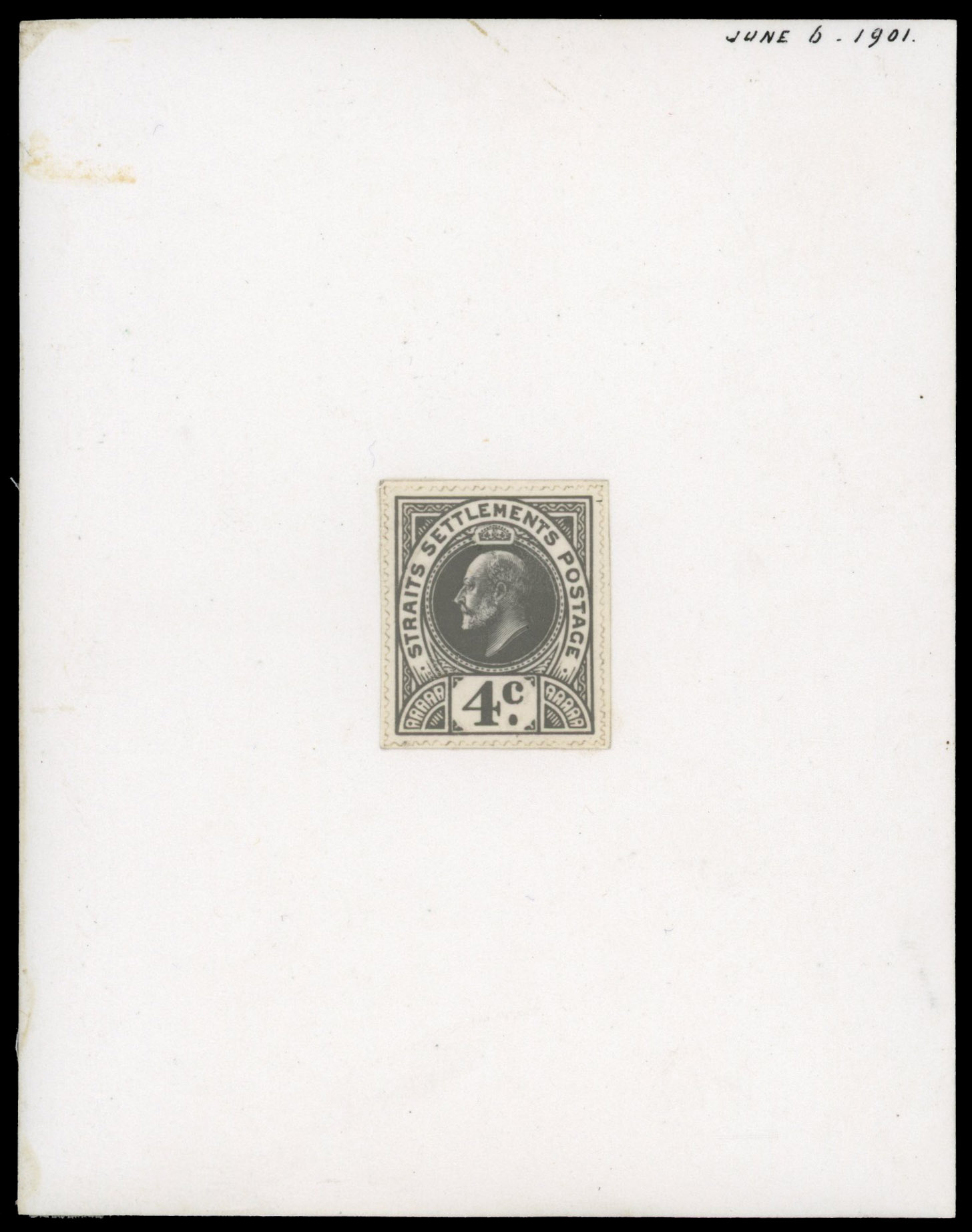 Straits Settlements 1901 KEVII 4c photographic essay