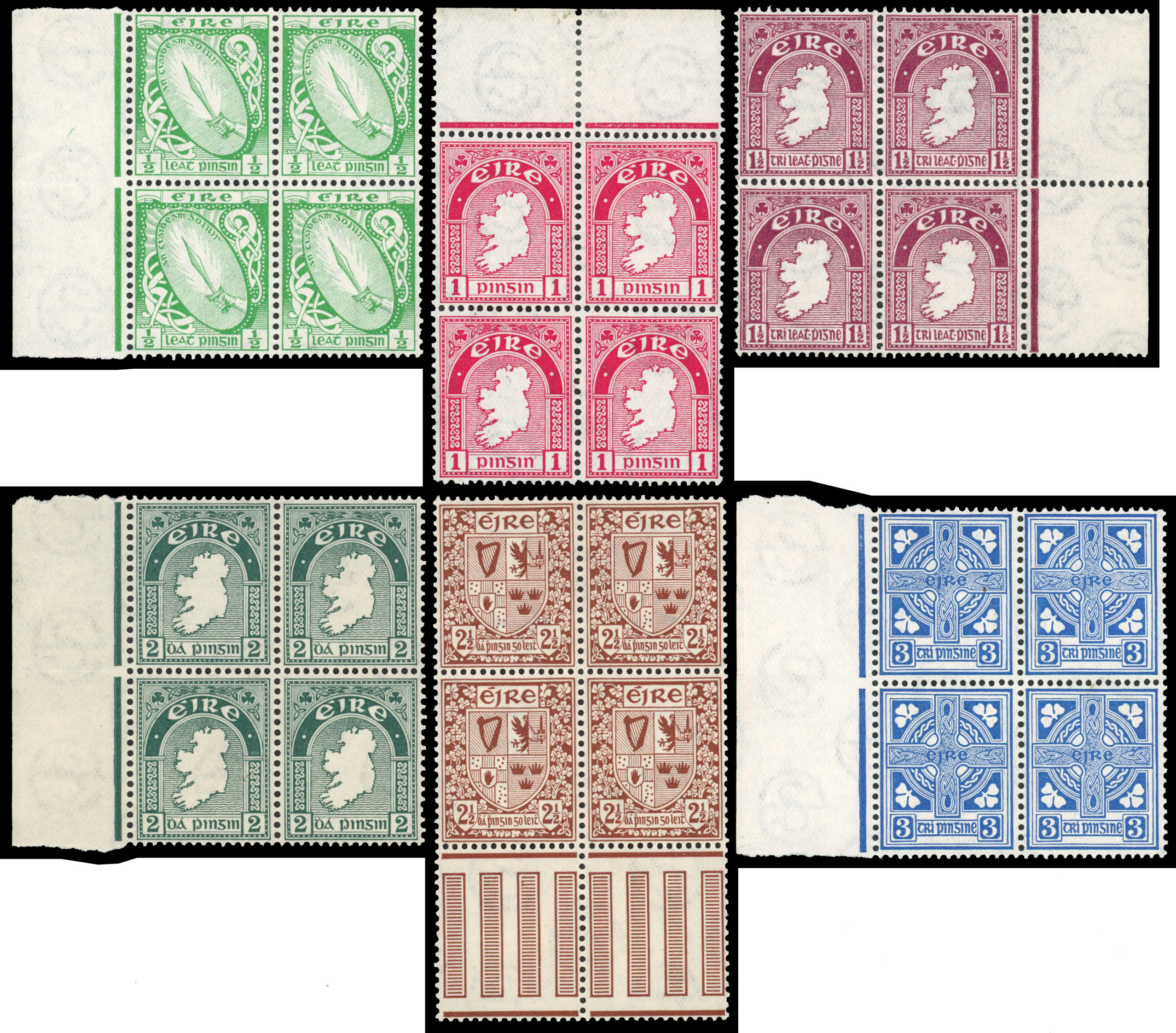 Ireland 1922-34 set of 12 blocks of 4