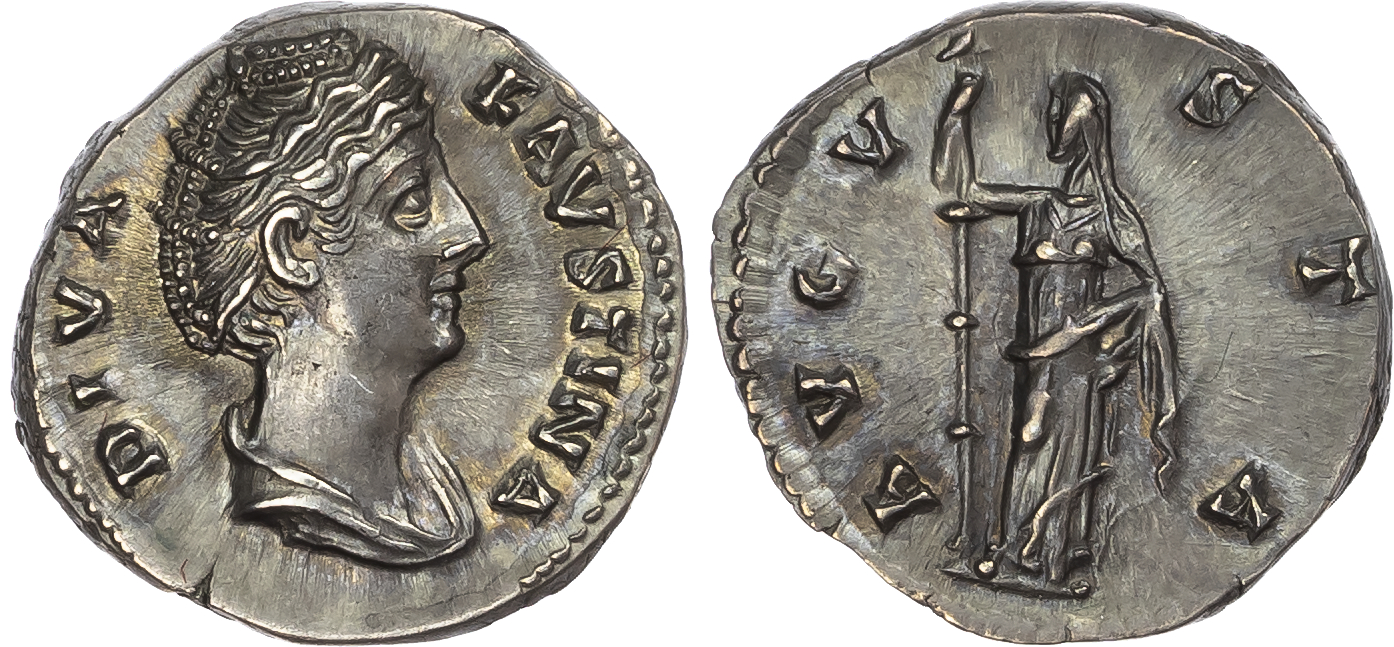 Diva Faustina Senior (d. AD 140/1) AR Denarius, Rome, 3.68g. 