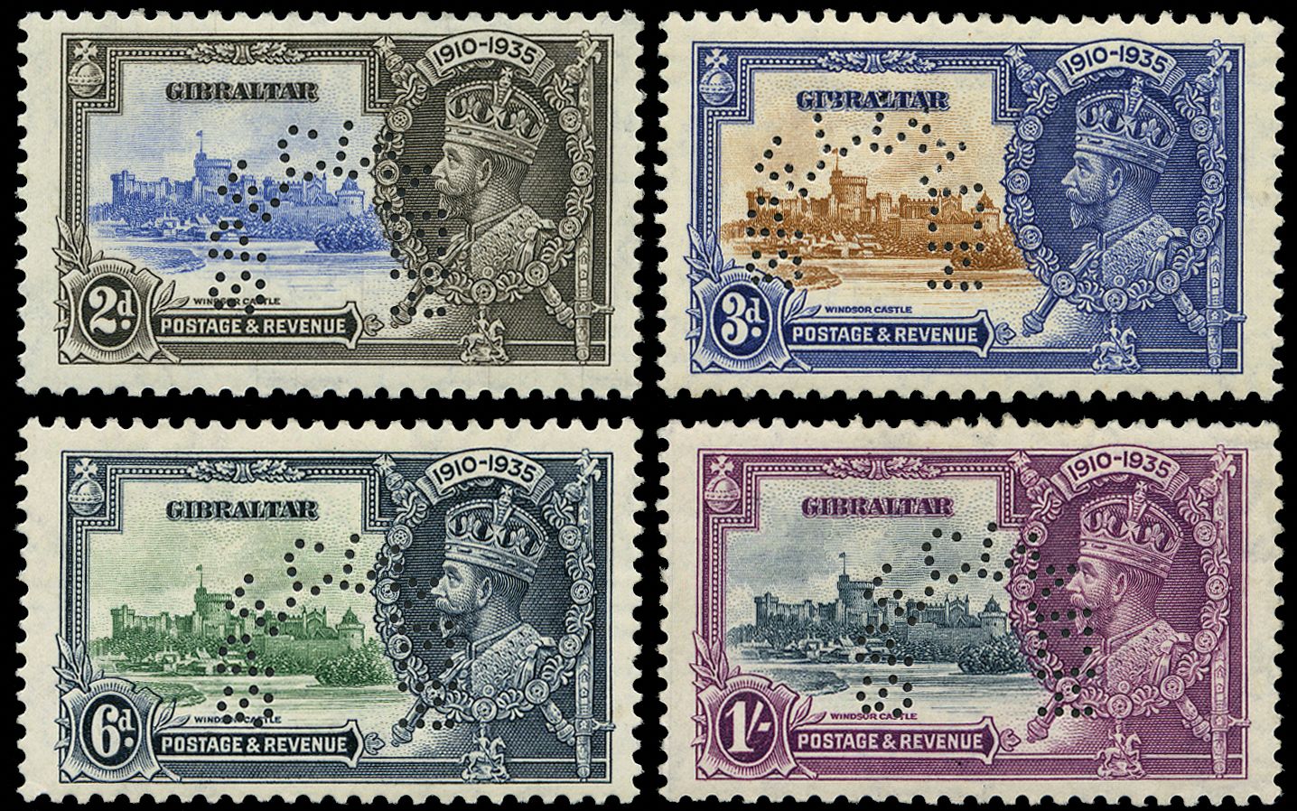 1935 Silver Jubilee set of 4 to 1s,...