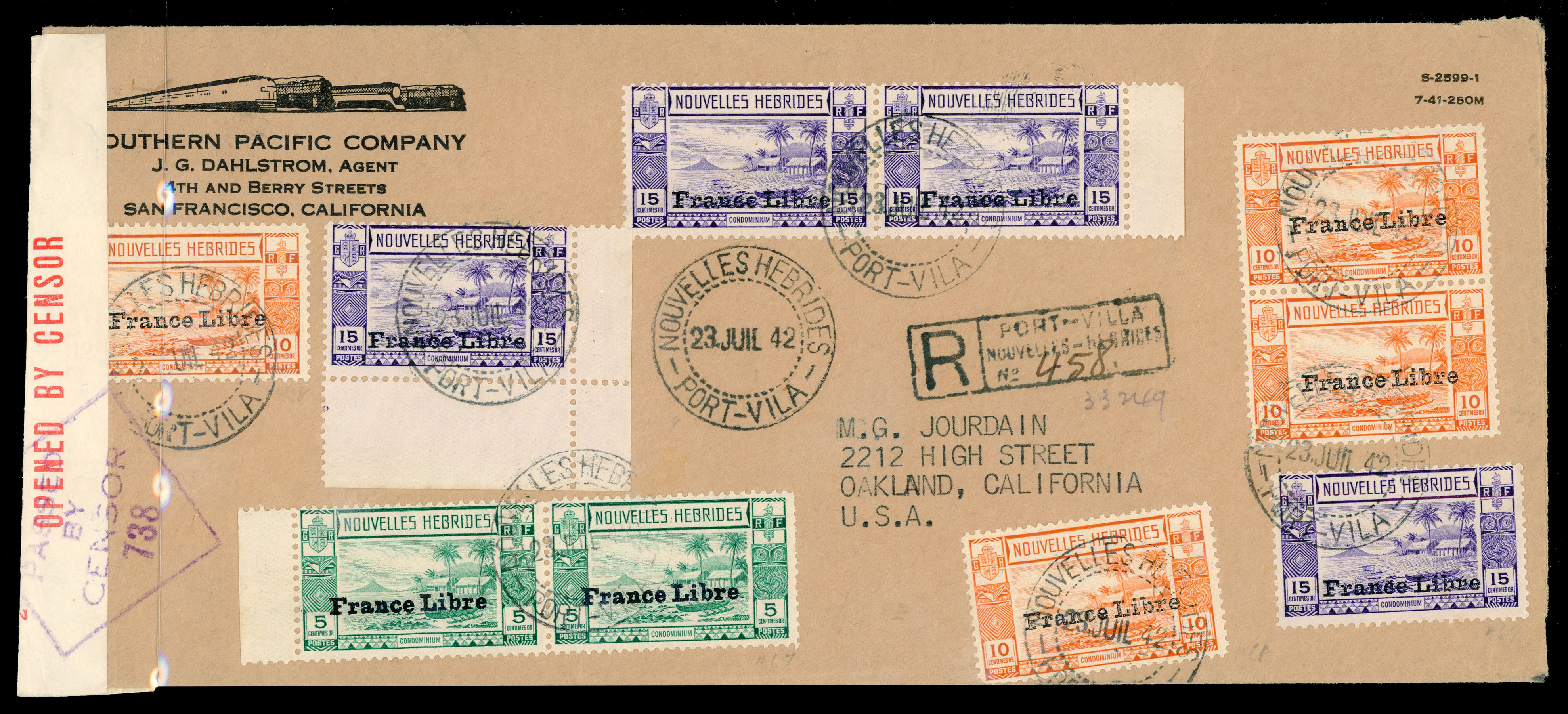 New Hebrides French SG F65-7 cover