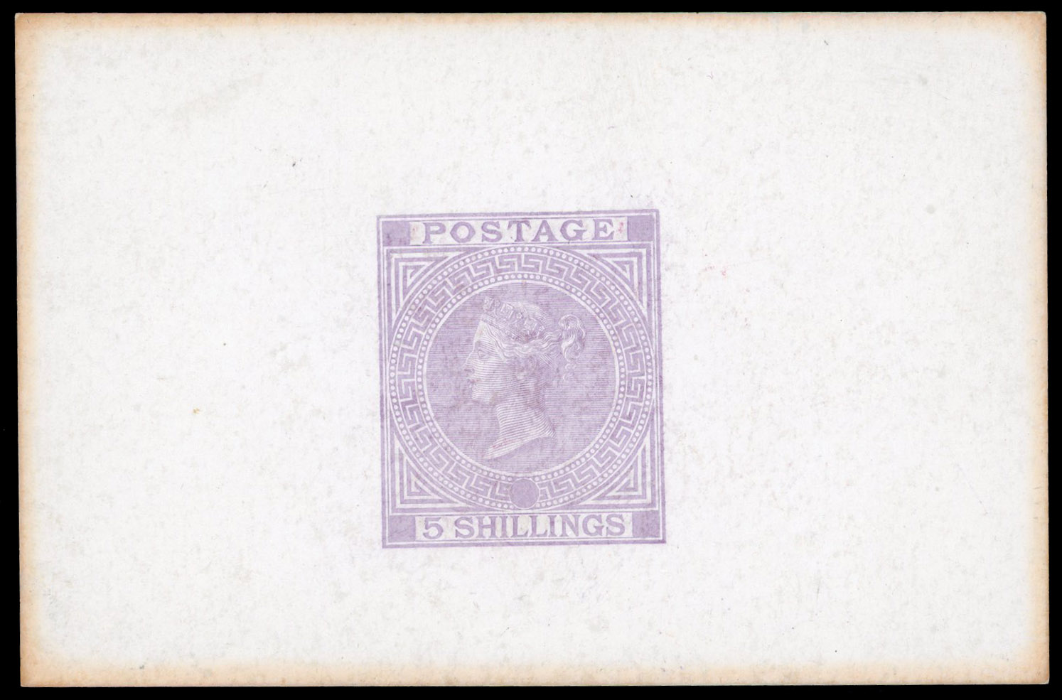 1867 5s Die proof printed in lilac on white matt card