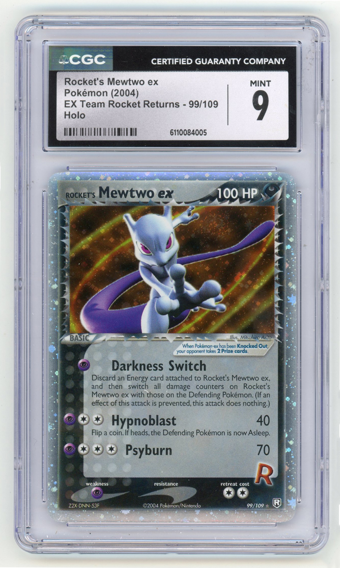 CGC 9 Rocket's Mewtwo #99 Holo - EX Team Rocket Returns