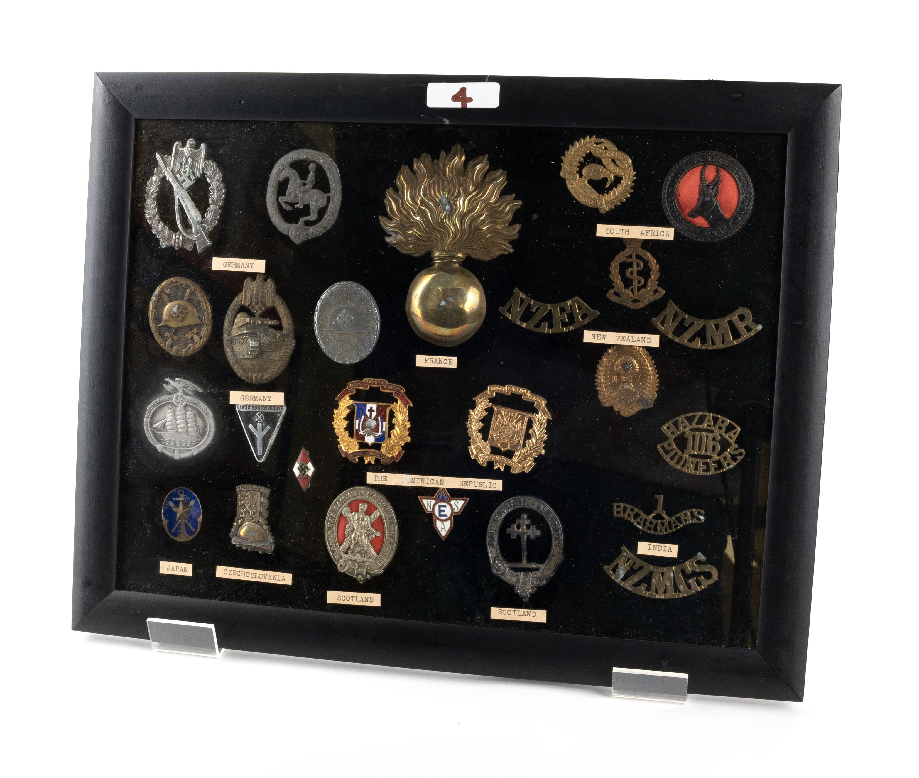 Badges - Worldwide Regimental Badges, including Germany, India, Japan, New Zealand etc.  (25 items)