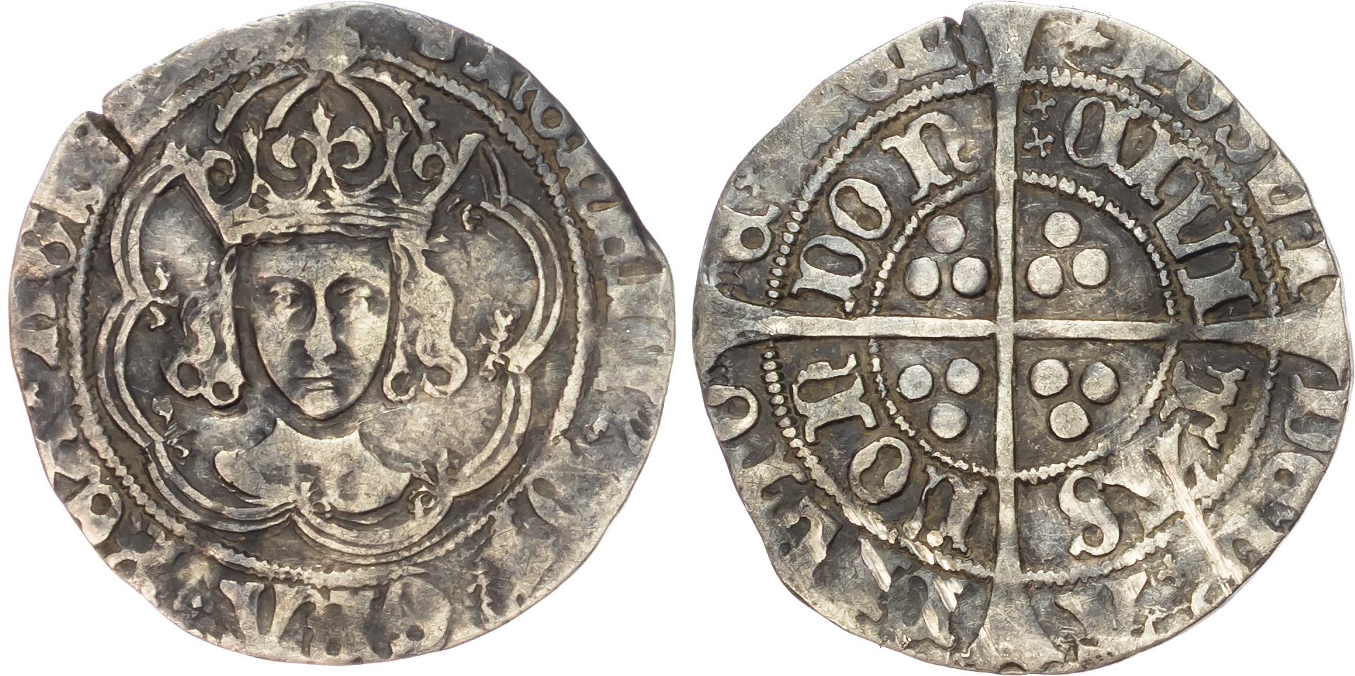 Henry VII (1485-1509), AR Groat, class IIIc, London, mm: Greyhound’s Head / Anchor (1502).