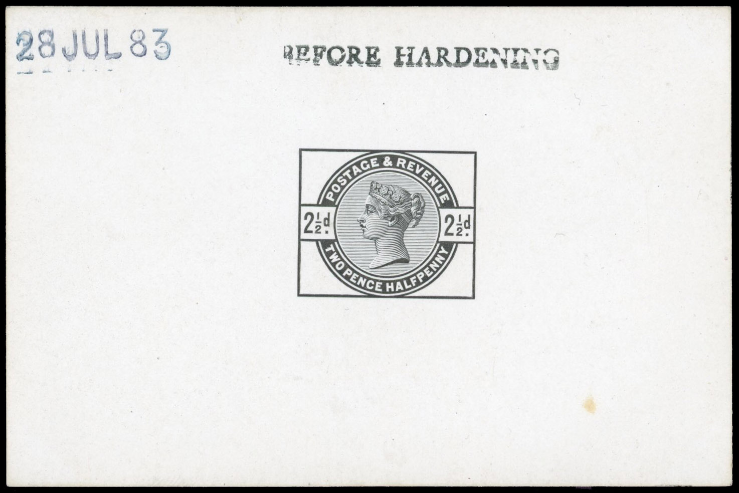 GB SG 190 1883 2½d Die proof