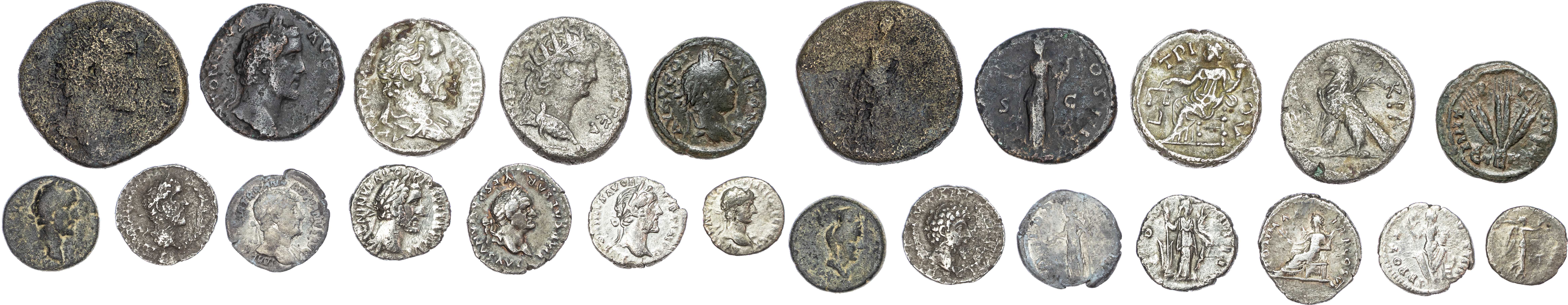 Roman Imperial and Provincial (1st/2nd Century AD) Group of silver, billon and bronze coins (12).