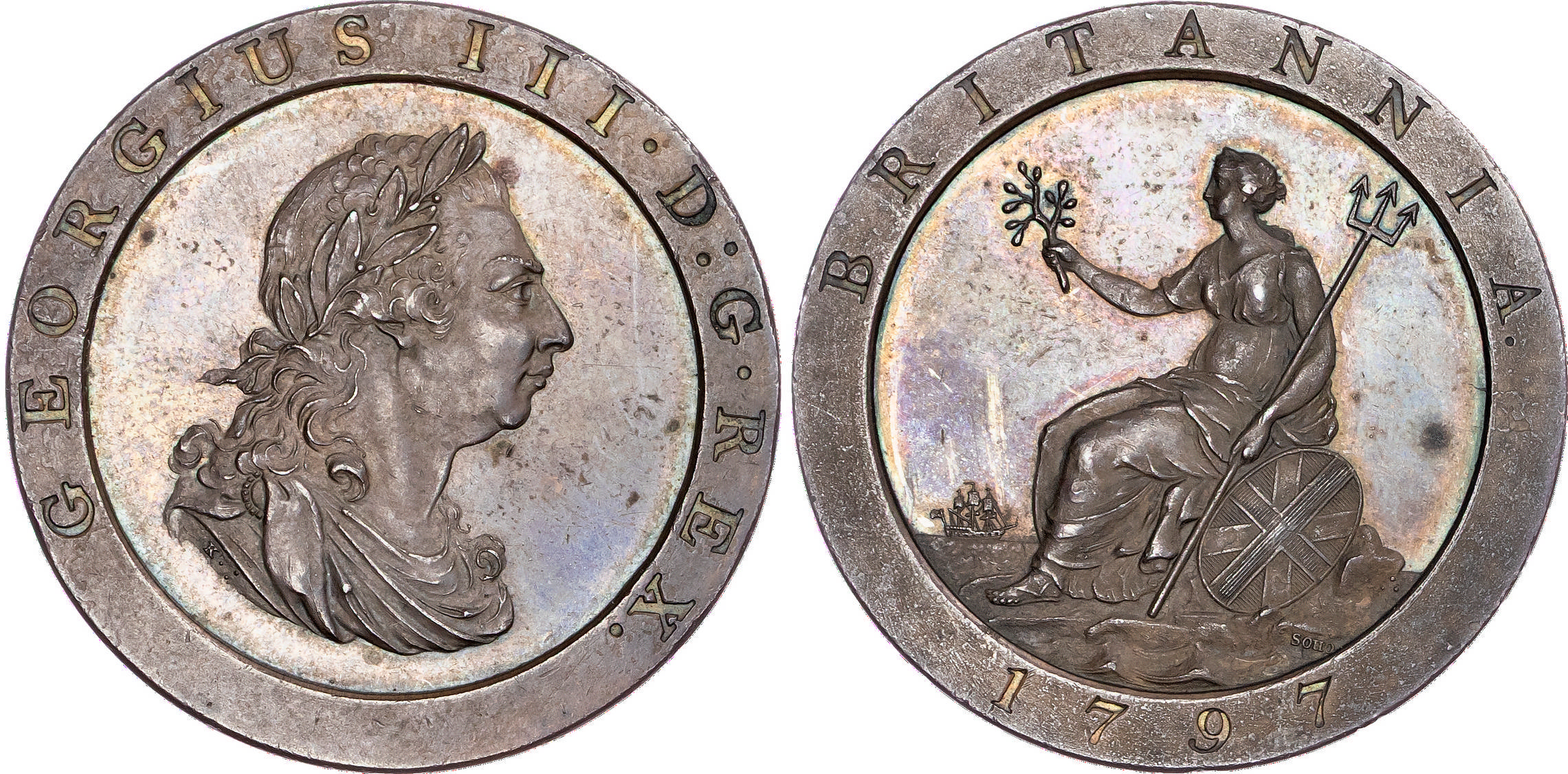 George III (1760-1820), AE ‘Cartwheel’ Penny, 1797, Third Issue, Soho (Birmingham) mint.