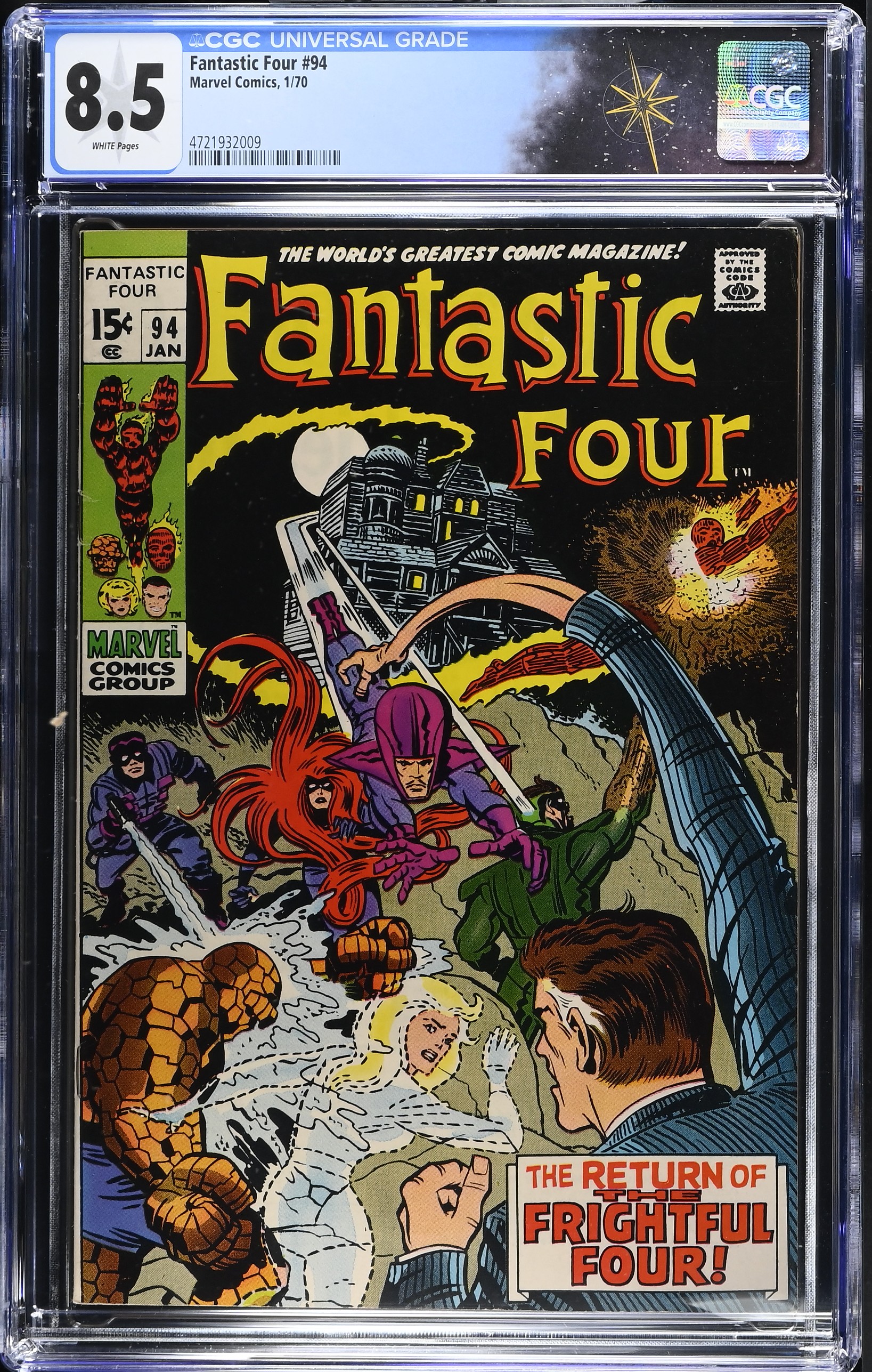 Fantastic Four #94 CGC 8.5 1st Appearance of Agatha Harkness (Marvel Comics, 1970) White Pages