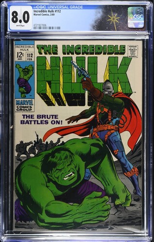Incredible Hulk #112 CGC 8.0 Stan Lee story Herb Trimpe and Dan Adkins art (Marvel Comics, 1969) White pages