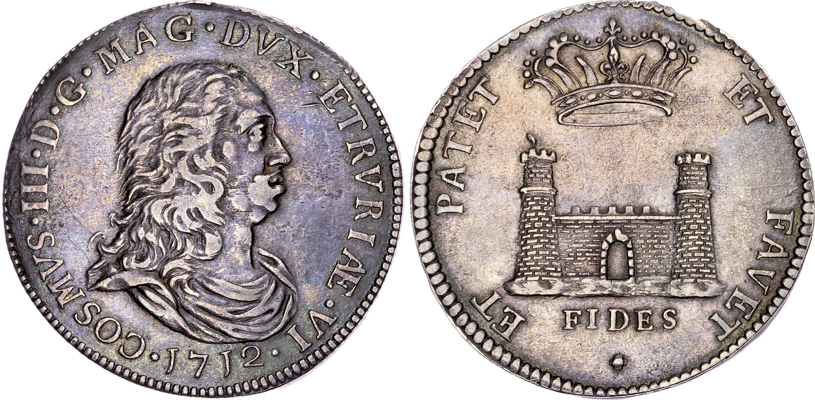 Italy, Tuscany, Cosimo III de Medici (1670-1723), silver Tollero, 1712