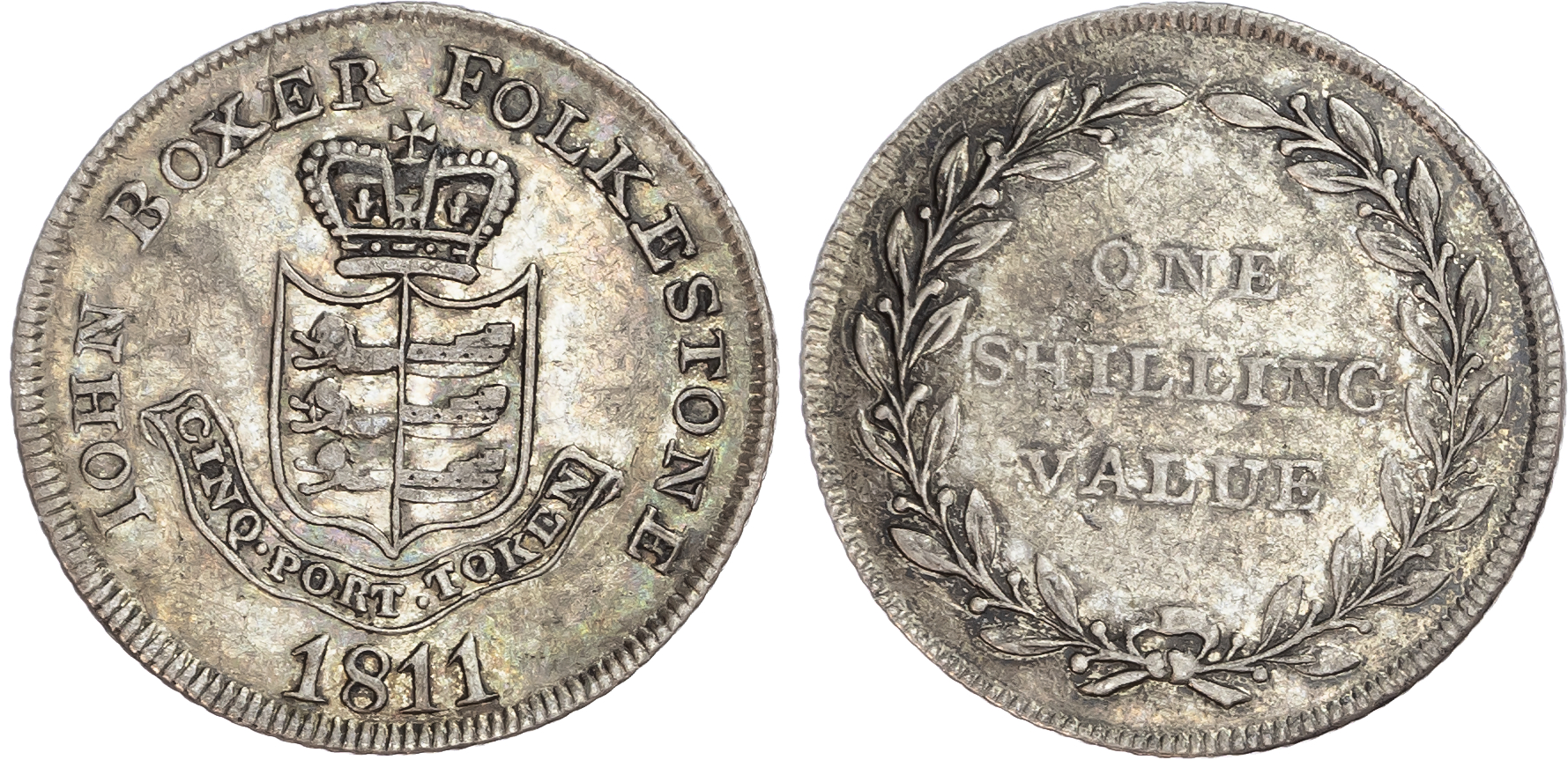 Kent, Folkestone. John Boxer, silver shilling, 1811. 