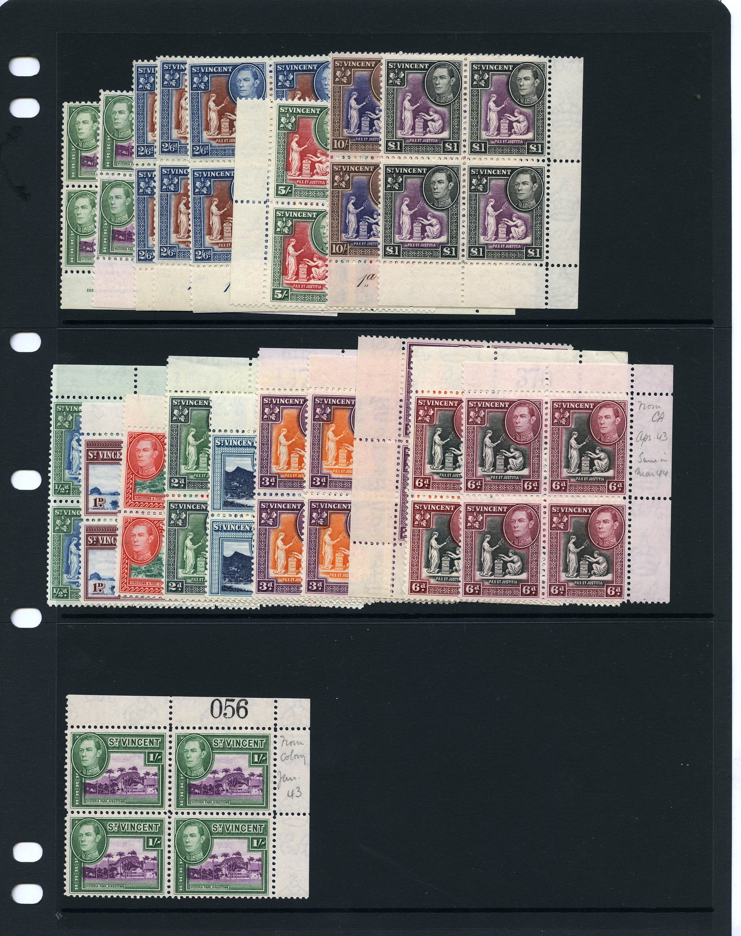 1938-47 set mint Plate blocks collection on...