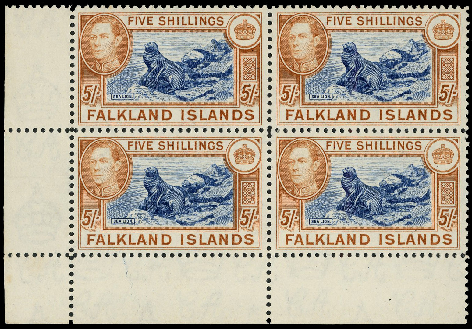 Falkland Islands SG 161b block mint