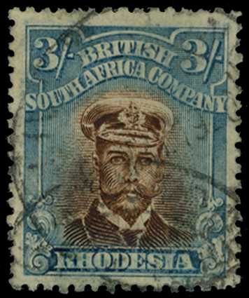 1917-20 3/- Head Die II, perf 15. Good...