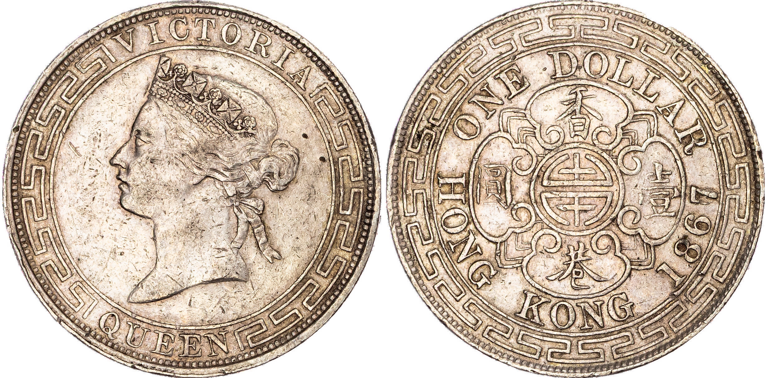 Hong Kong, Victoria (1837-1901), silver Dollar, 1867/6