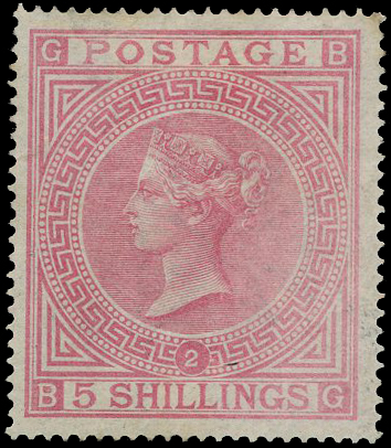 1874 5s pale rose Pl.2.