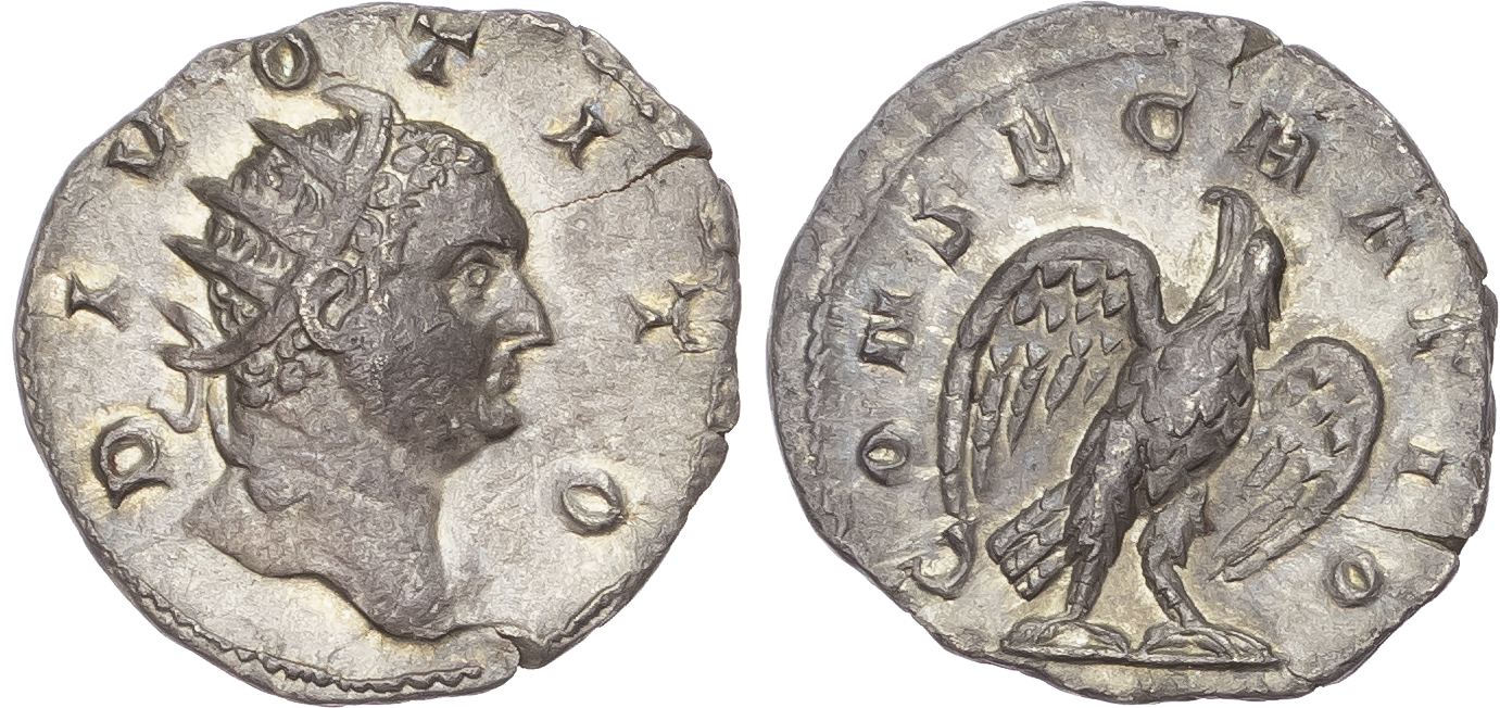 Trajan Decius, for Divus Titus (AD 249-251) AR Antoninianus, Rome, AD 251, 3.22g.