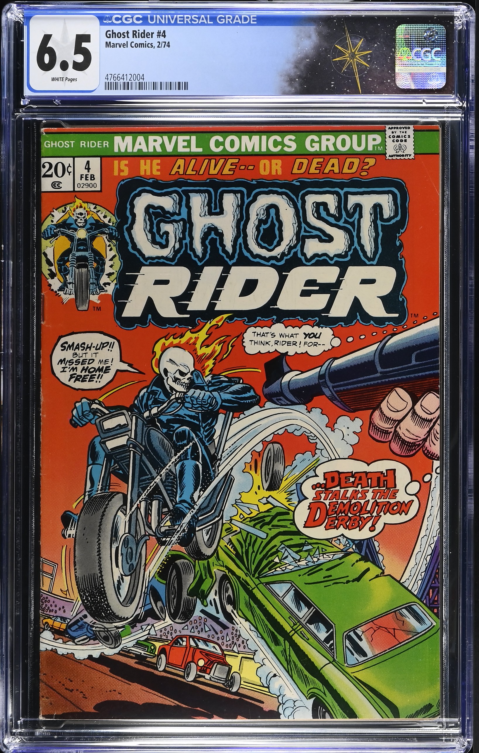 Ghost Rider #4 CGC 6.5 Cover by John Romita Sr. (Marvel Comics, 1974) White Pages