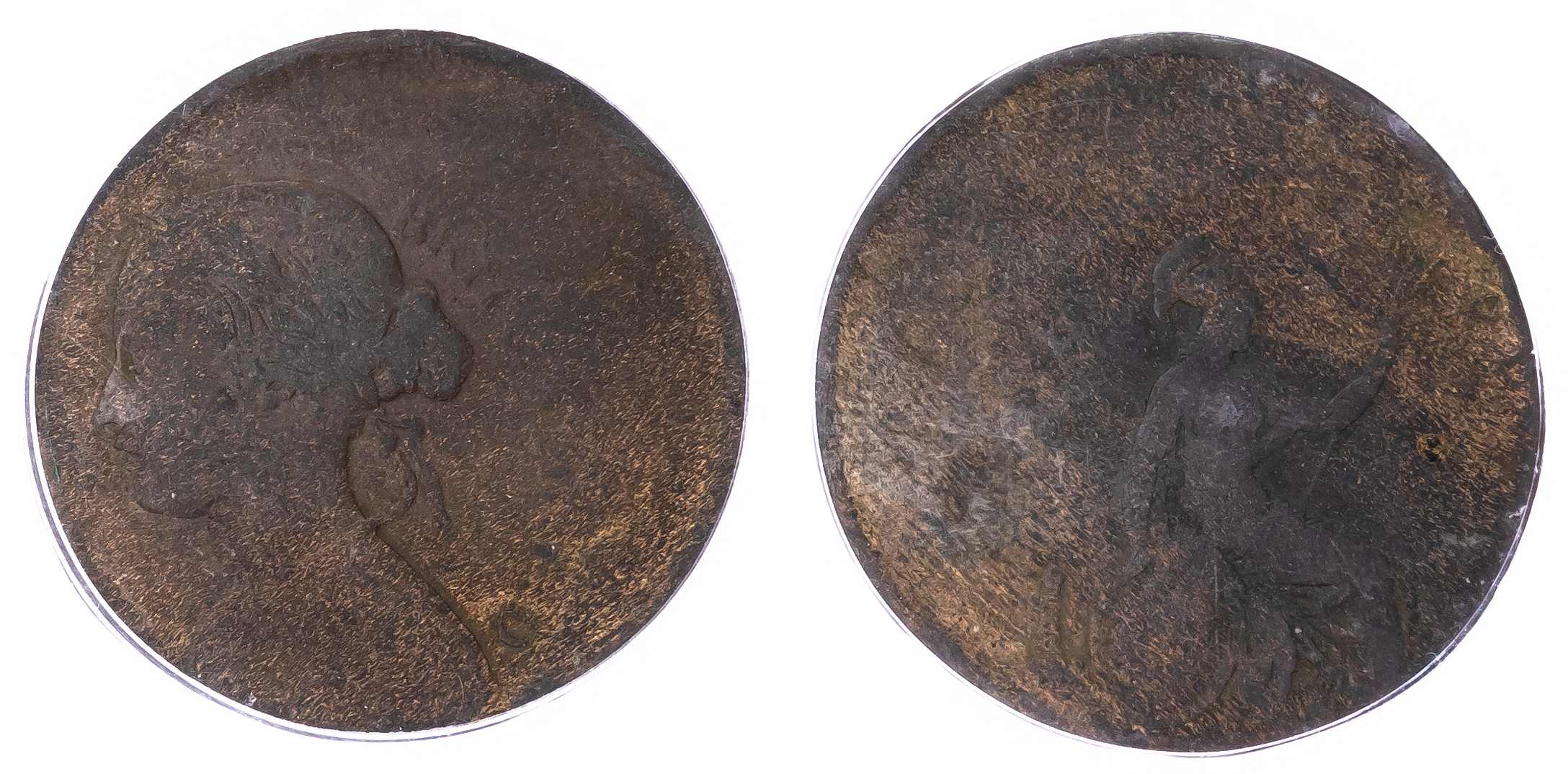 Victoria (1837-1901), Bronze Penny, Off Centre Mistrike