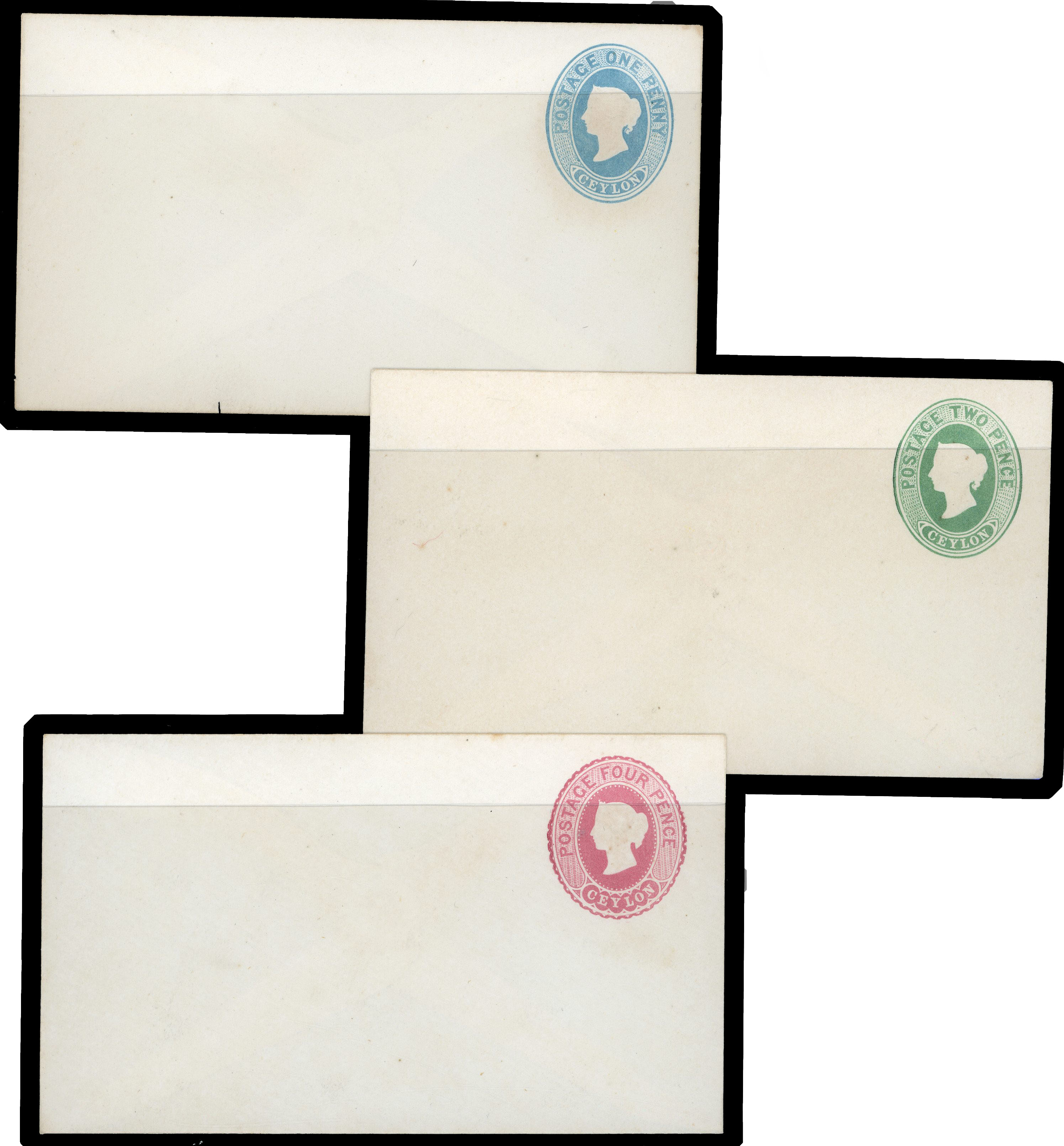Ceylon Postal Stationery envelopes H&G 1-12 