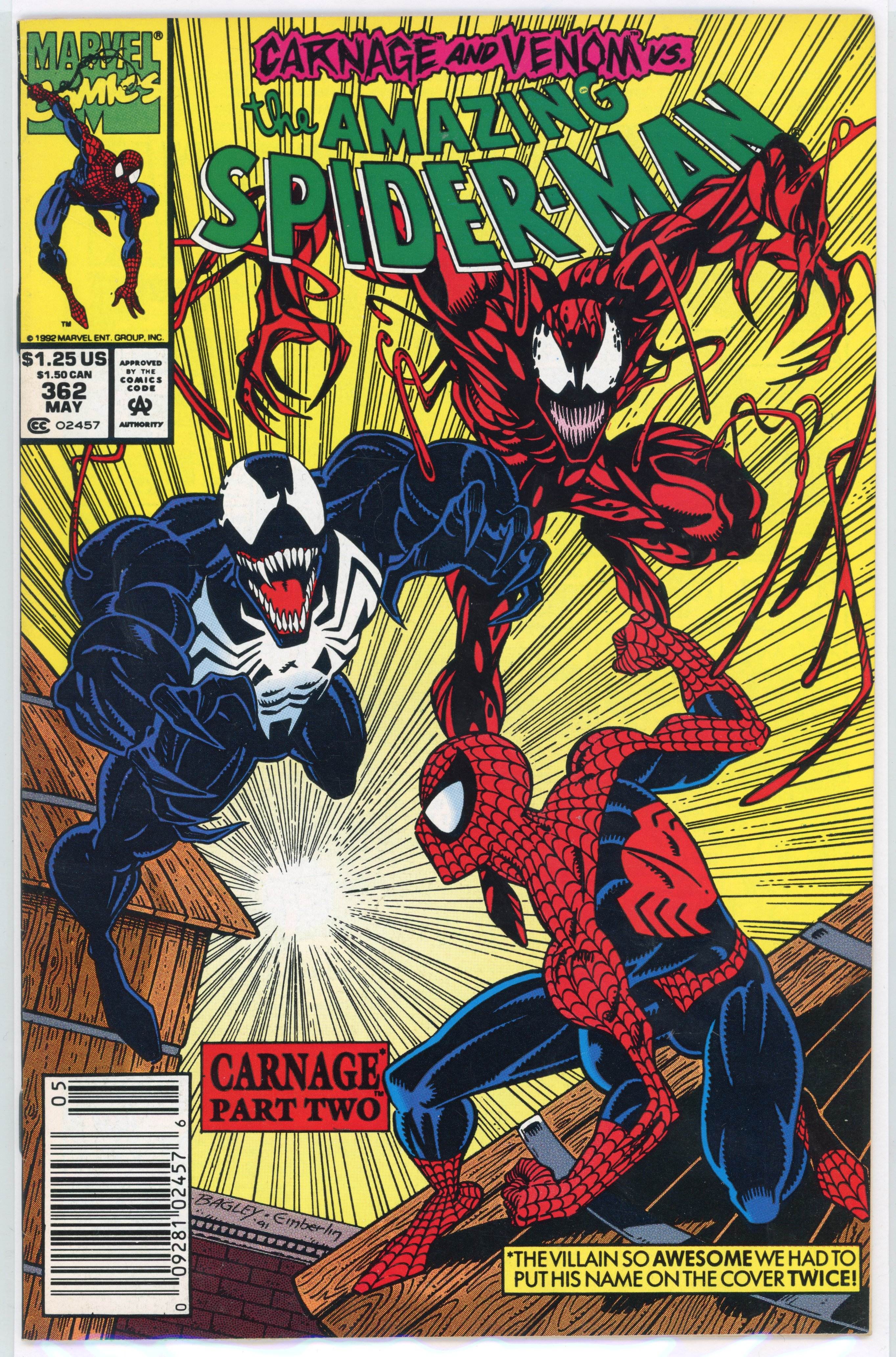 Amazing Spider-Man #362 (Marvel Comics, 1992) Second appearance of Carnage