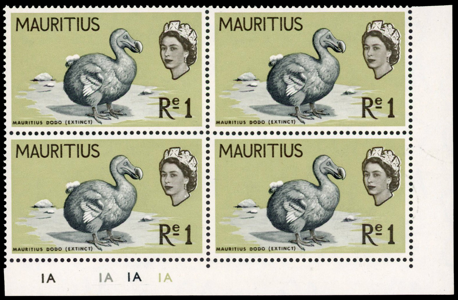 Mauritius SG 328a Cylinder block mint