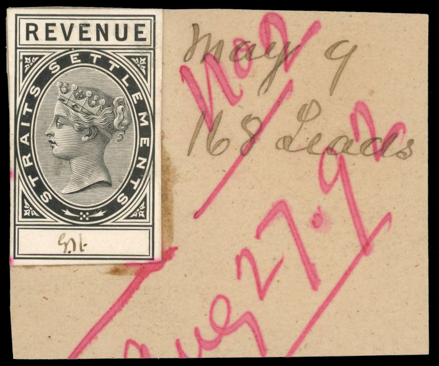Straits Revenue 1892 replacement Master Die Proof in black