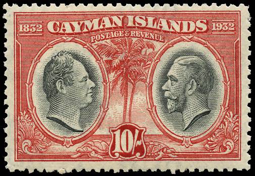 CAYMAN ISLANDS SG 95 1932 CENTENARY 10s O.G.
