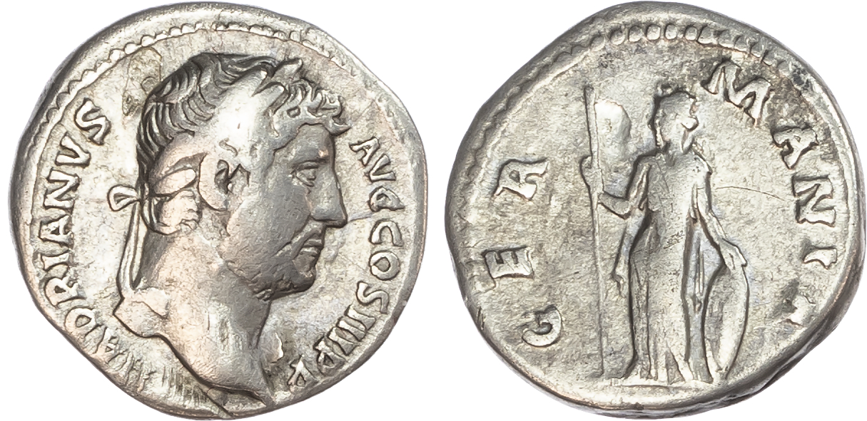 Hadrian (AD 117-138) AR Denarius, ‘Travels Series’, mint of Rome, AD 125, 2.93g. 