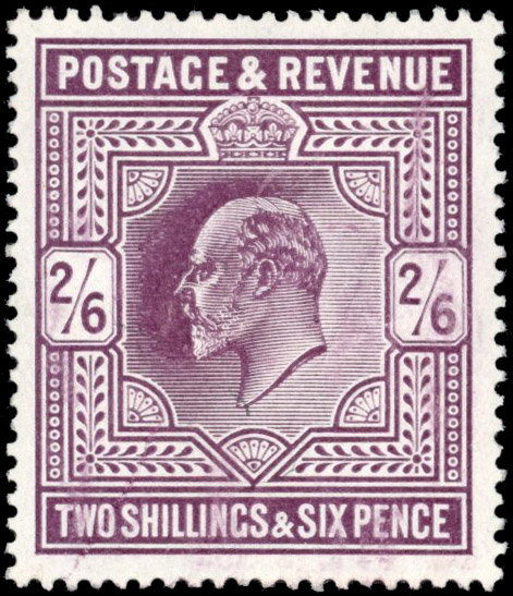 GB SG 262 1902-10 2s6d deep slate-purple, chalky paper, mint