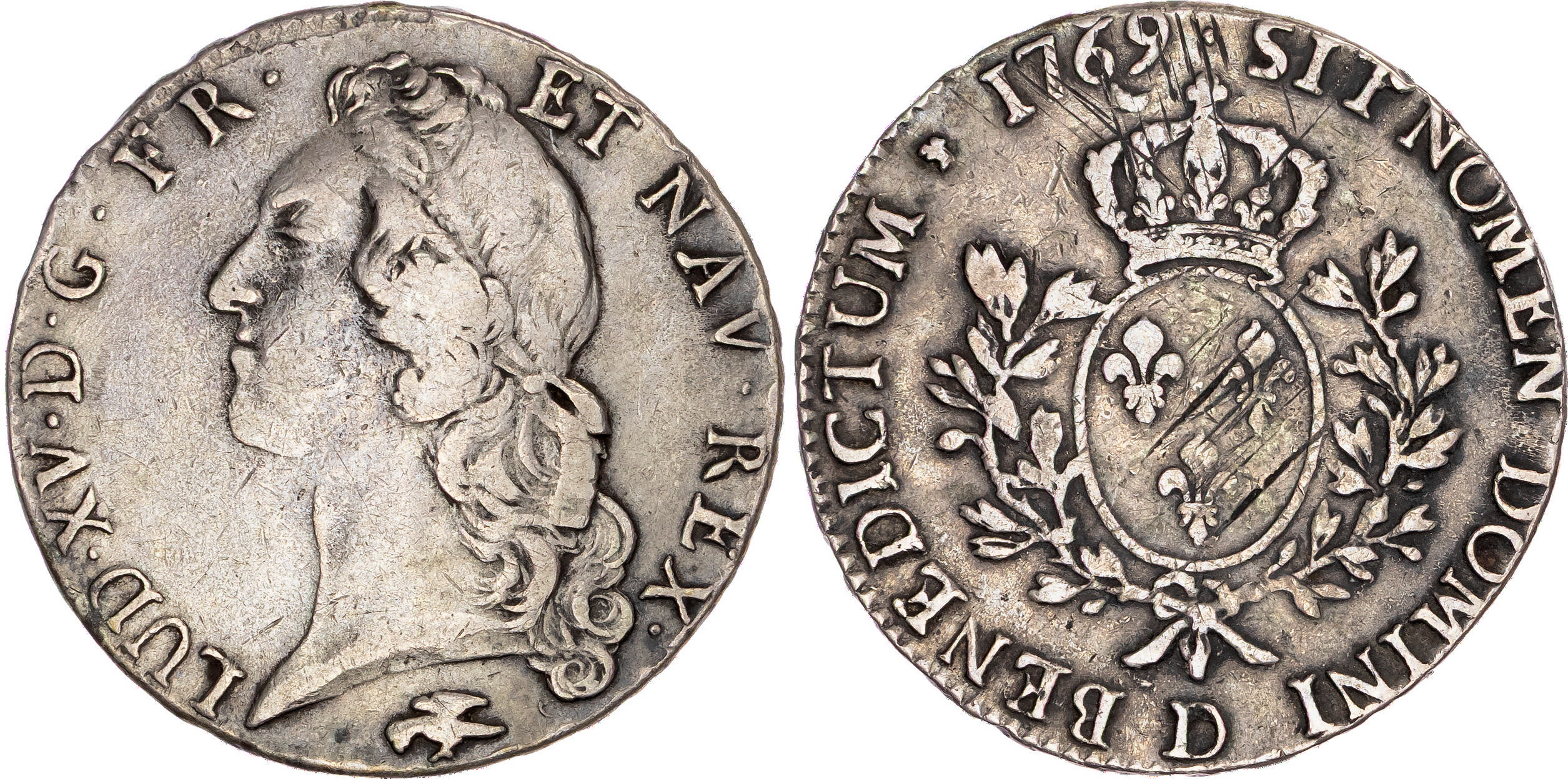 France, Louis XV (1715-1774), silver Écu aux branches d'olivier, 1769