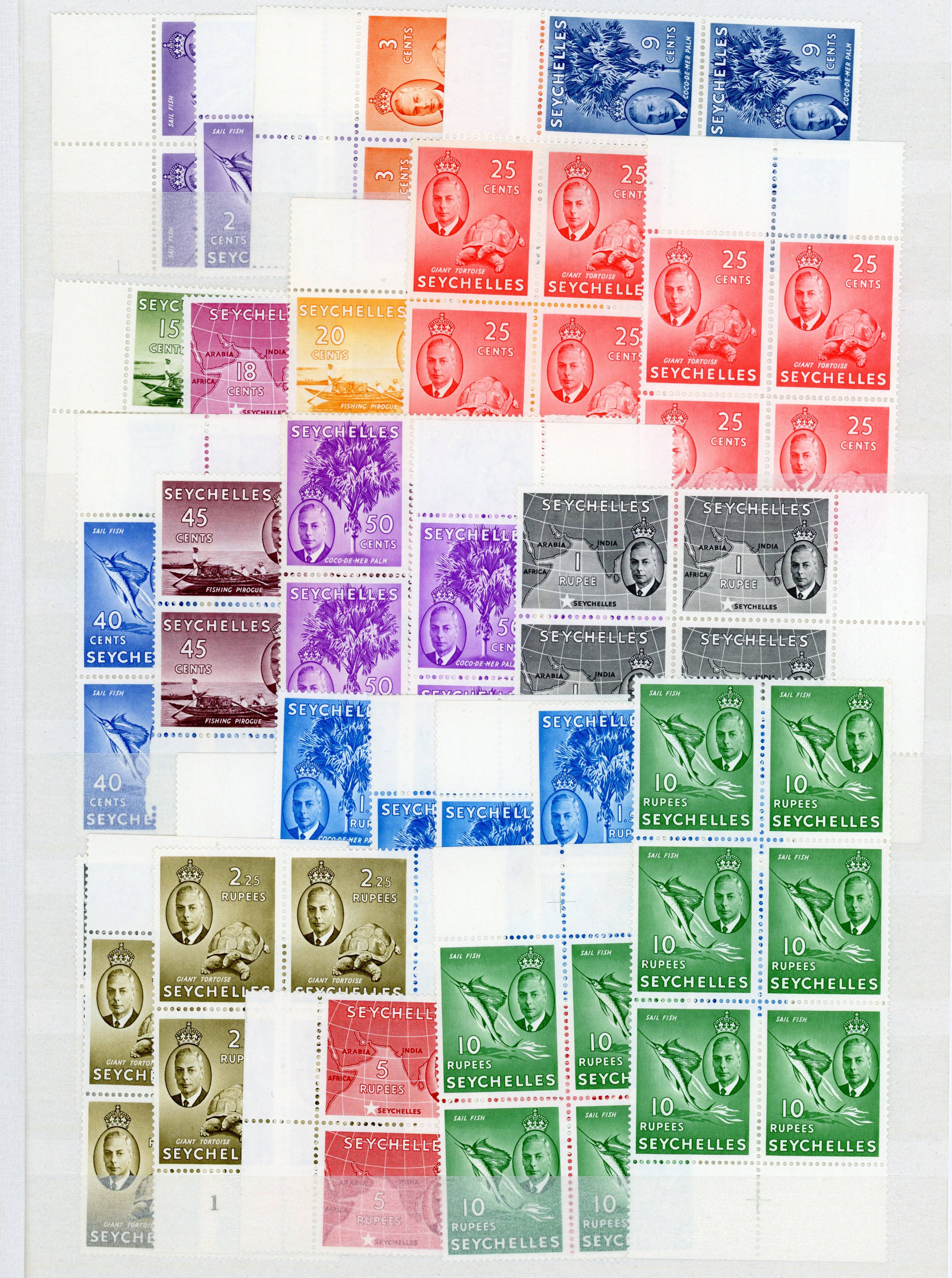 Seychelles SG 158-172 blocks mint