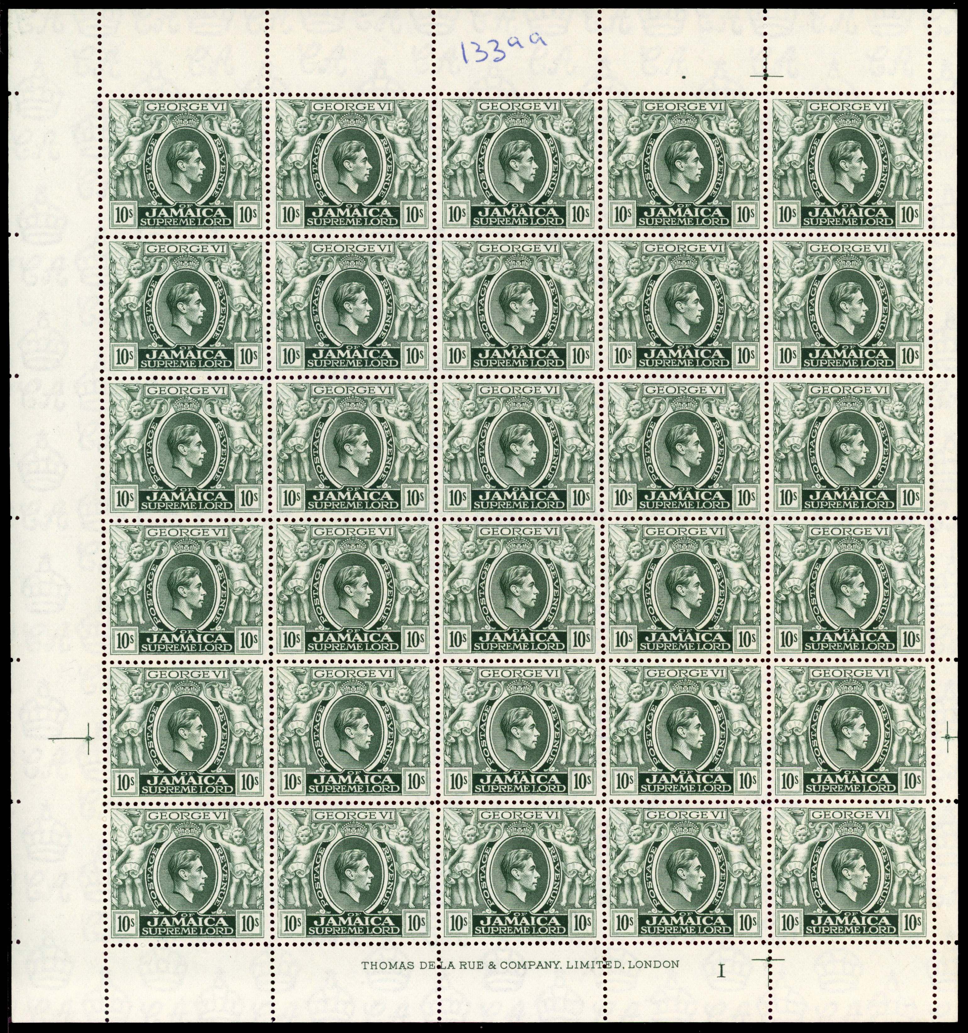 Jamaica SG 133aa sheet mint