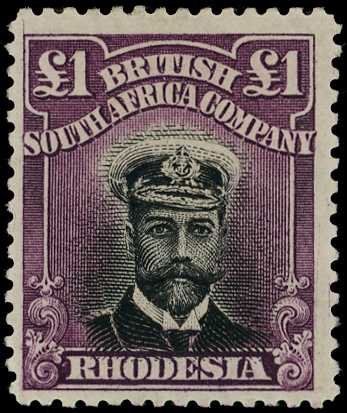 1913-7 £1 Head Die II, perf 14. Part...