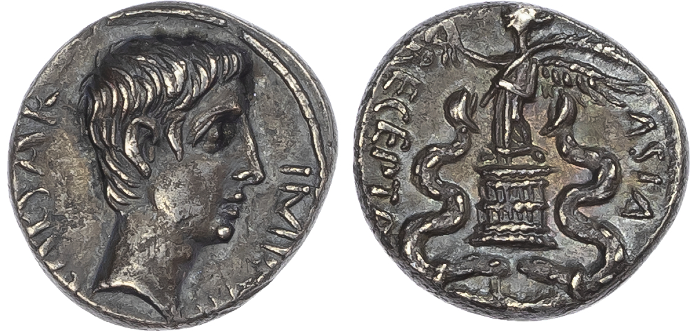 Augustus (27 BC – AD 14) AR Quinarius, Uncertain Italian mint, 29-27 BC, 1.88g. 