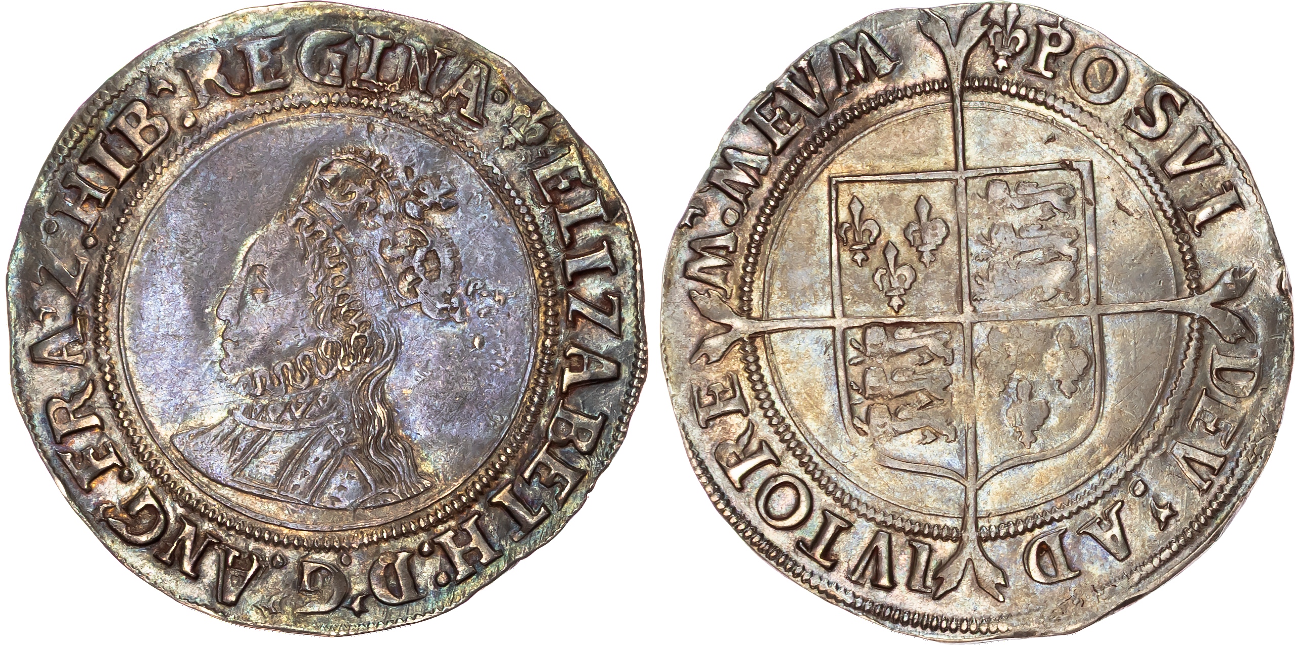 Elizabeth I (1558-1603) Shilling, first issue, mintmark lis (1559-60).