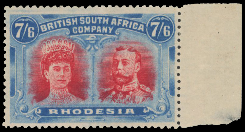 7s6d deep rose-red and blue RSC F mint