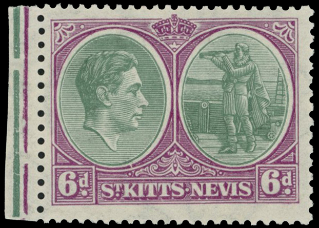 1938 6d green and bright purple, l/h...