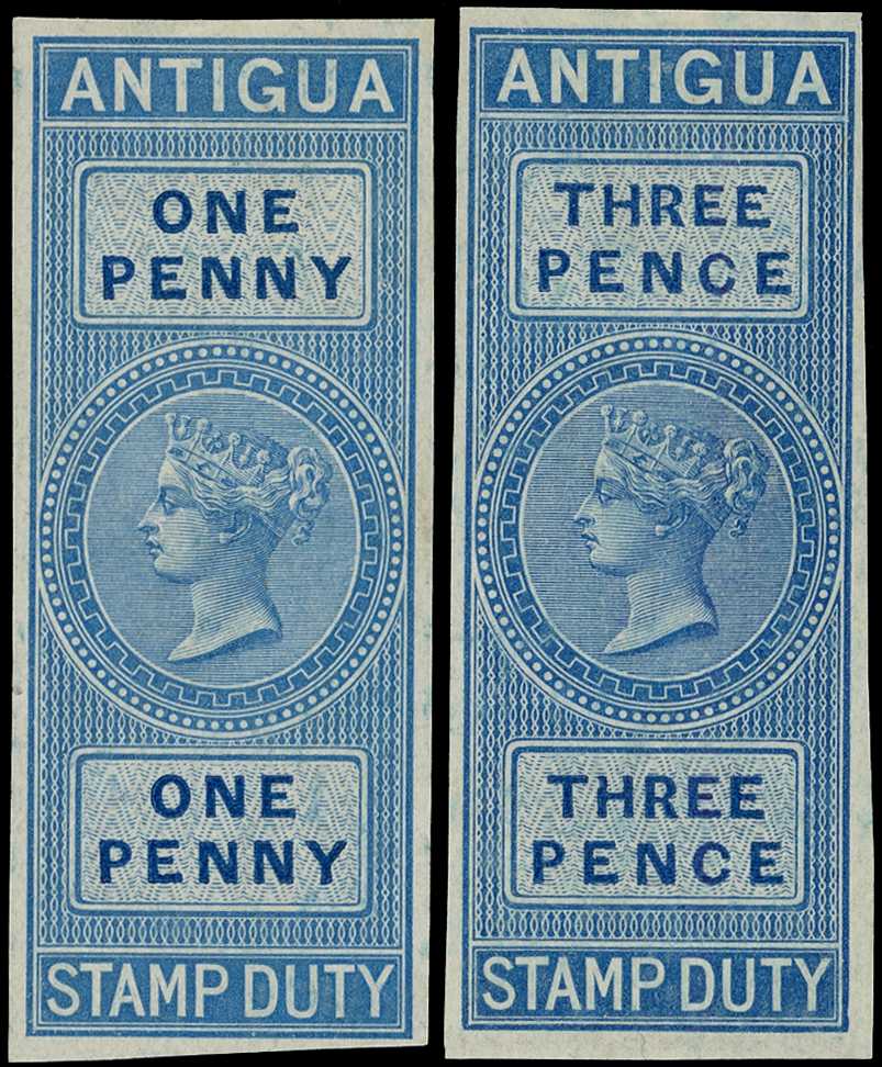 Stamp Duty: 1876 2nd issue 1d and 3d...