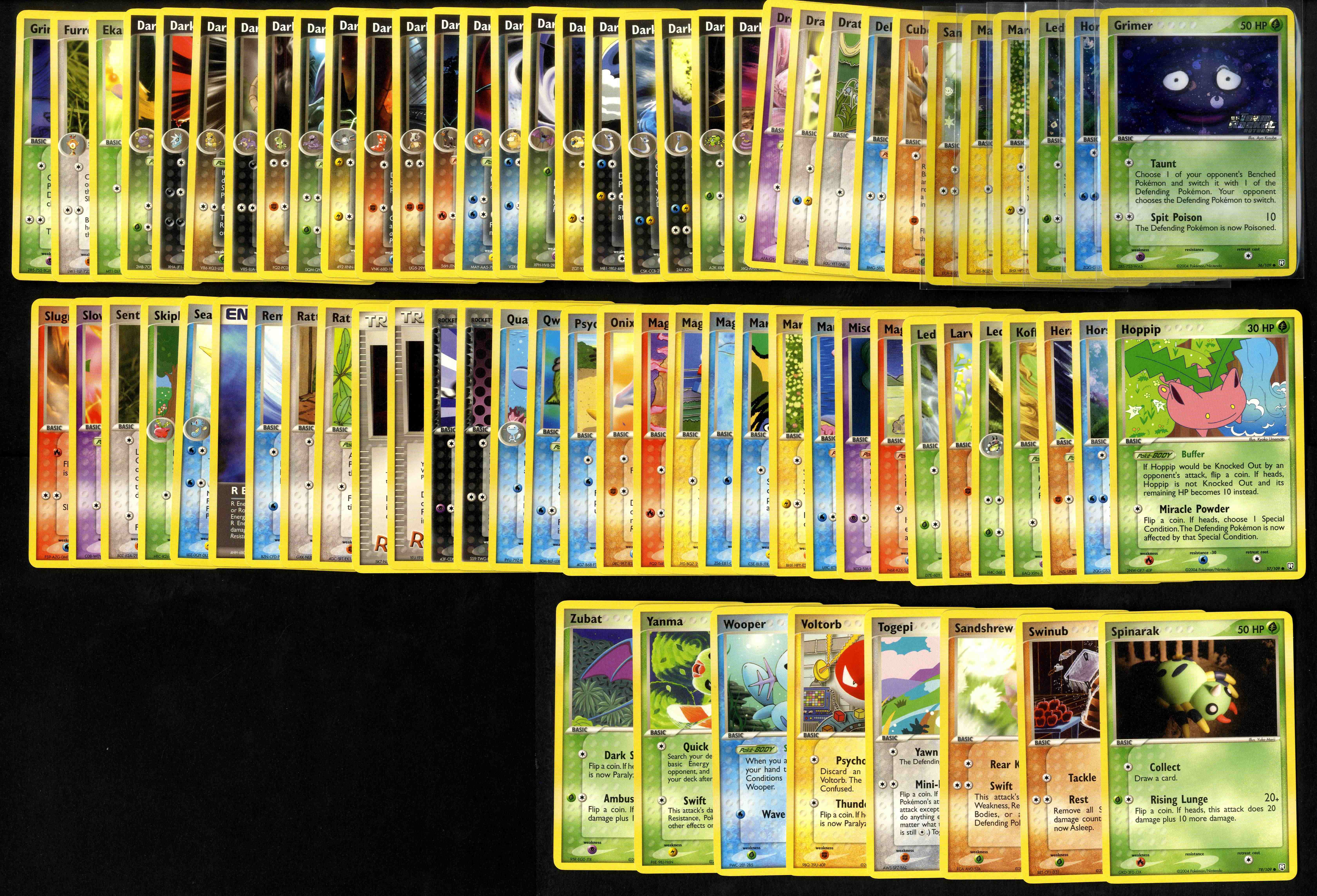 EX Team Rocket Returns - Partially Complete Set - 67/110 + 6 Reverse Holos