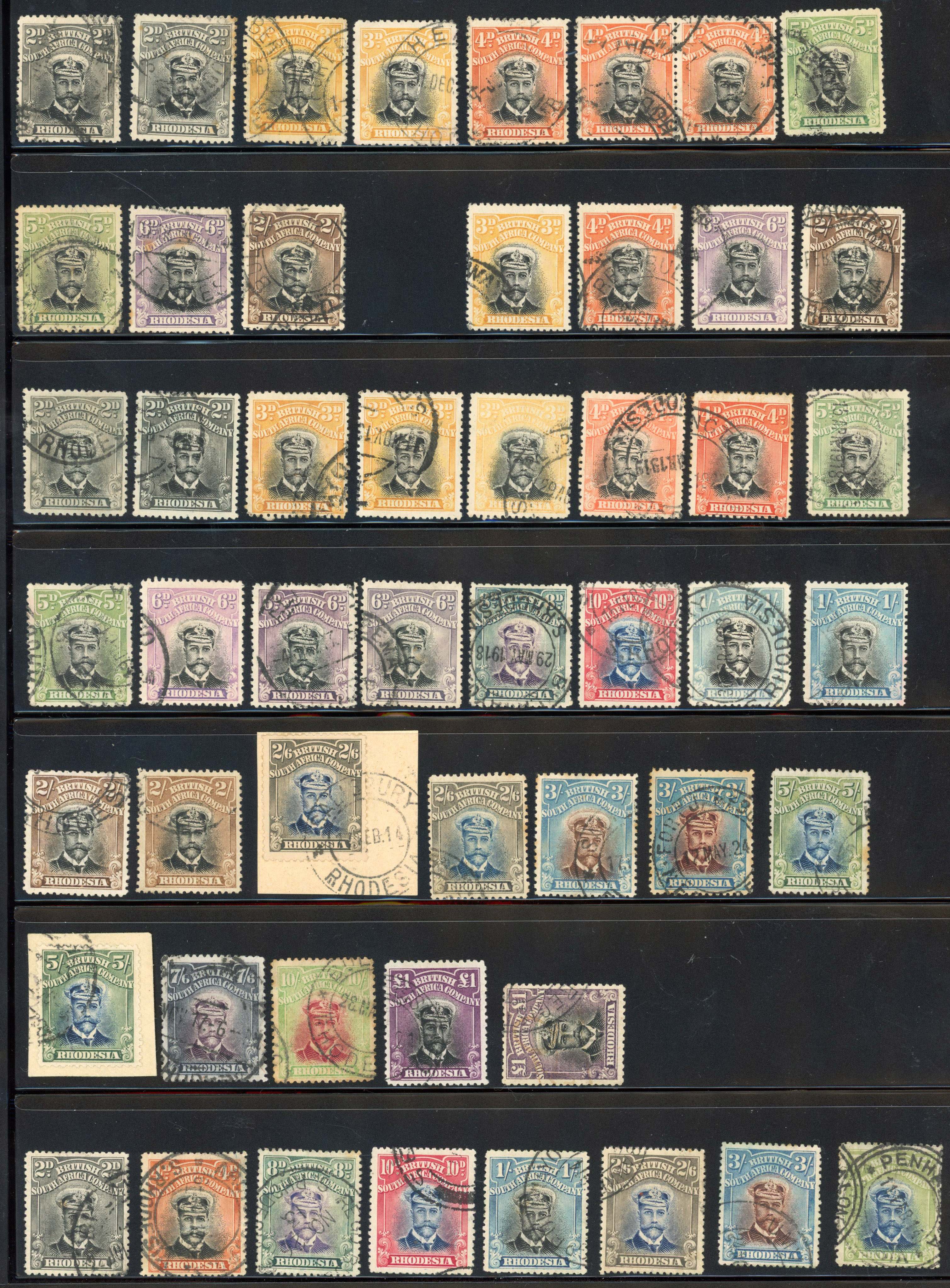 Rhodesia 1913-24 Admirals collection used