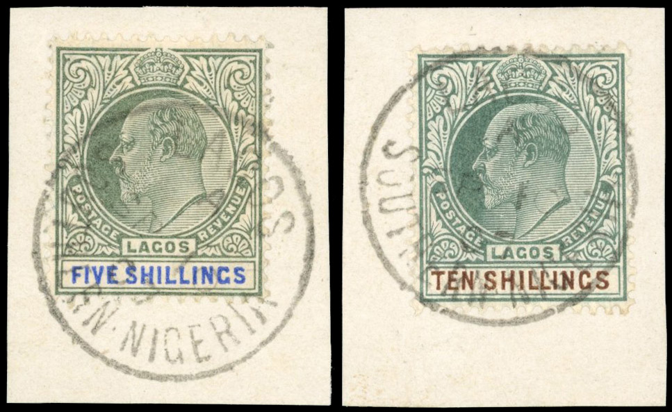 Nigeria; Lagos 1904 SG 62-3 5s and 10s used