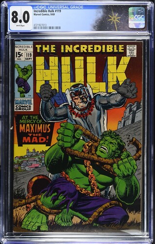 Incredible Hulk #119 CGC 8.0 Stan Lee story, Herb Trimpe cover and art (Marvel Comics, 1969) White pages