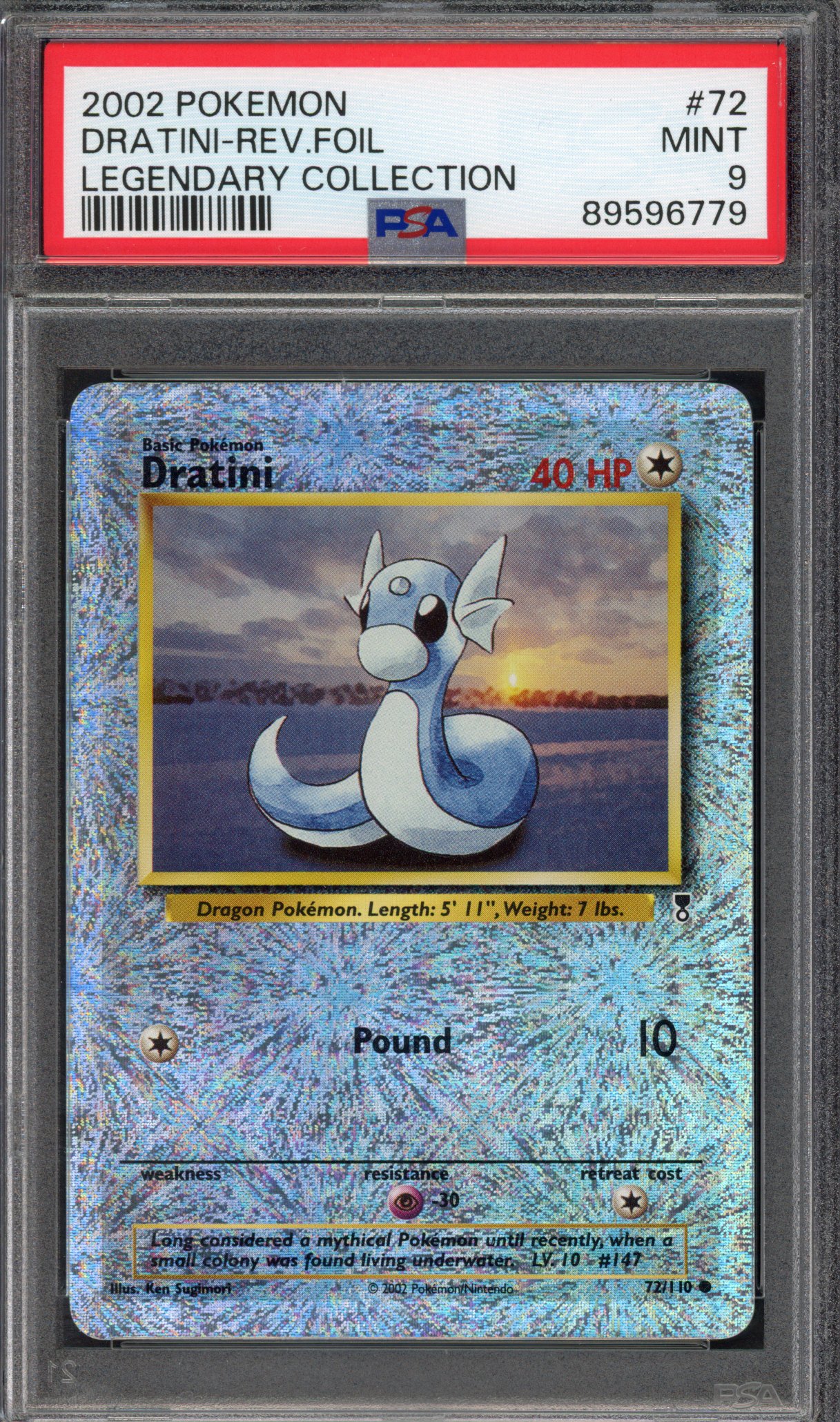 Pokémon TCG PSA 9 Dratini 72 Reverse Foil, Legendary Collection