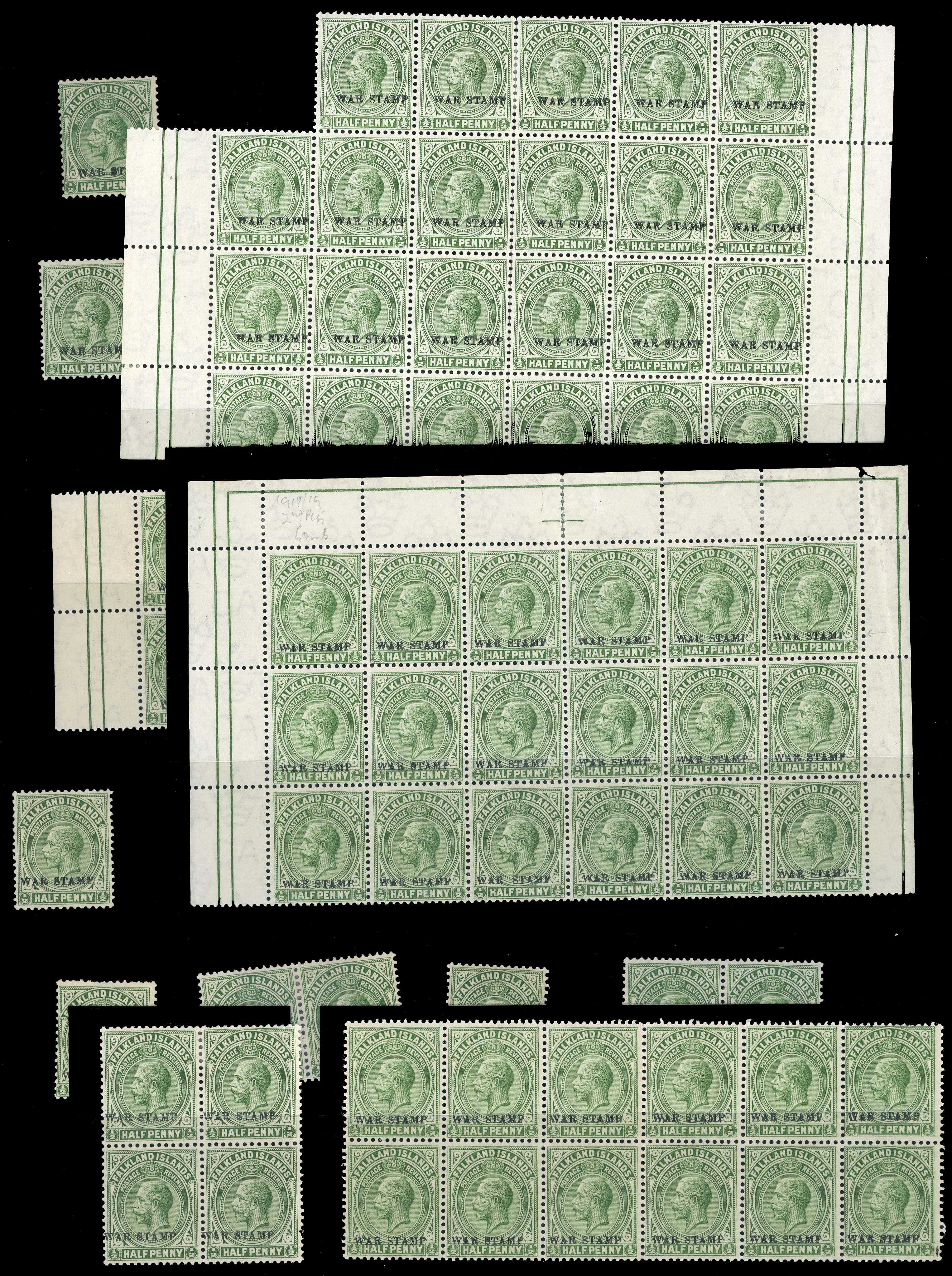 Falkland Islands 1918-20 War Stamp collection