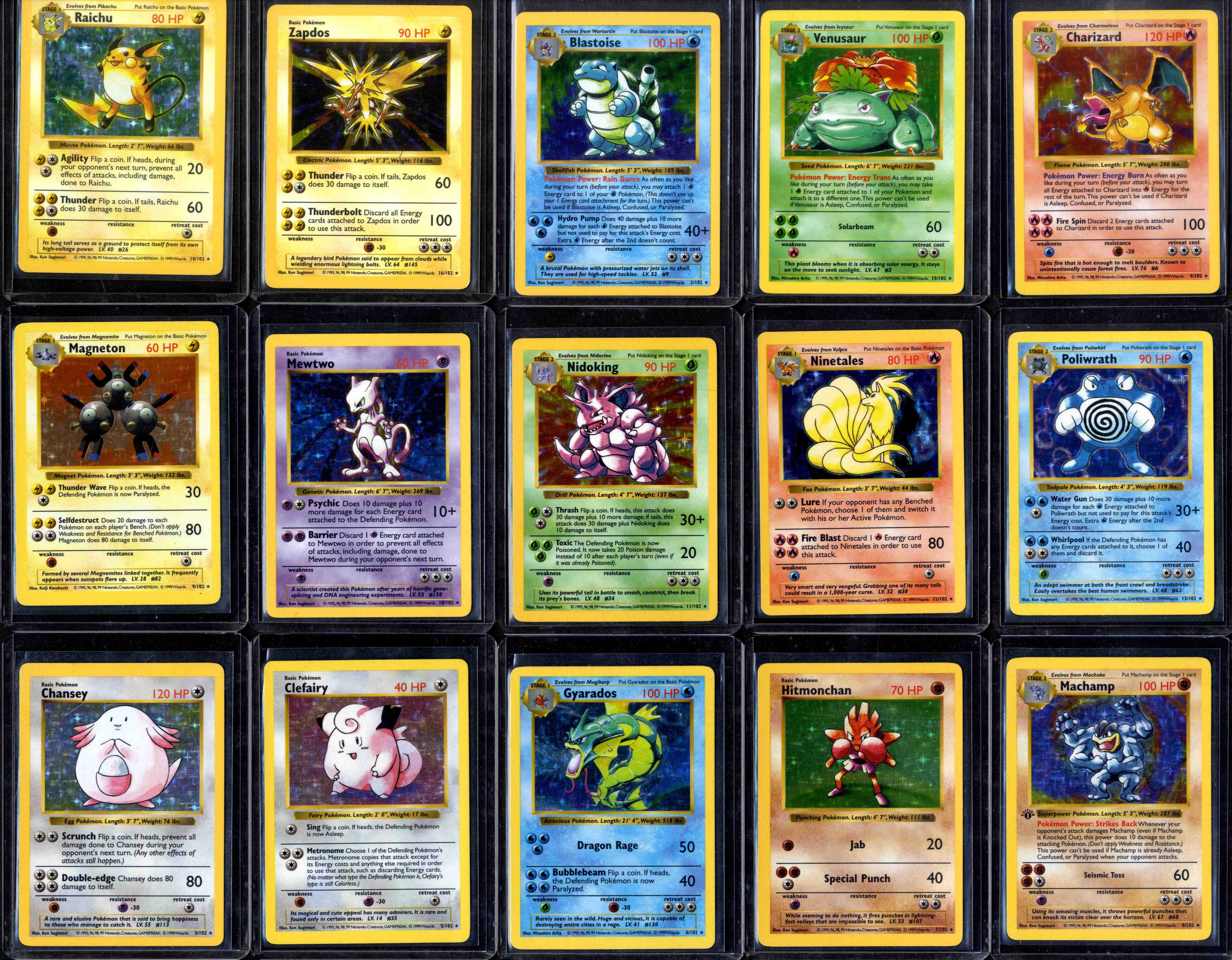 Pokémon TCG - Complete Shadowless Base Set (LP-NM) #103 Cards 